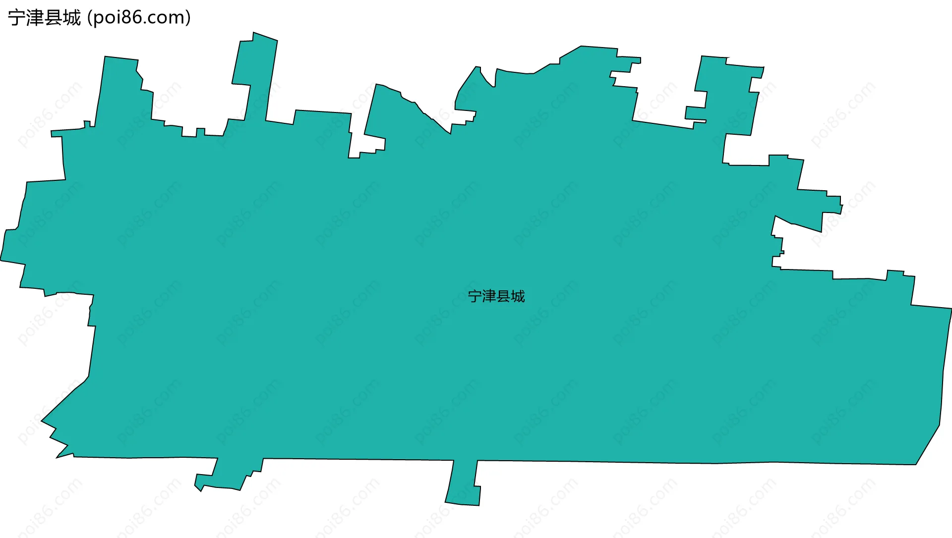 宁津县城边界地图