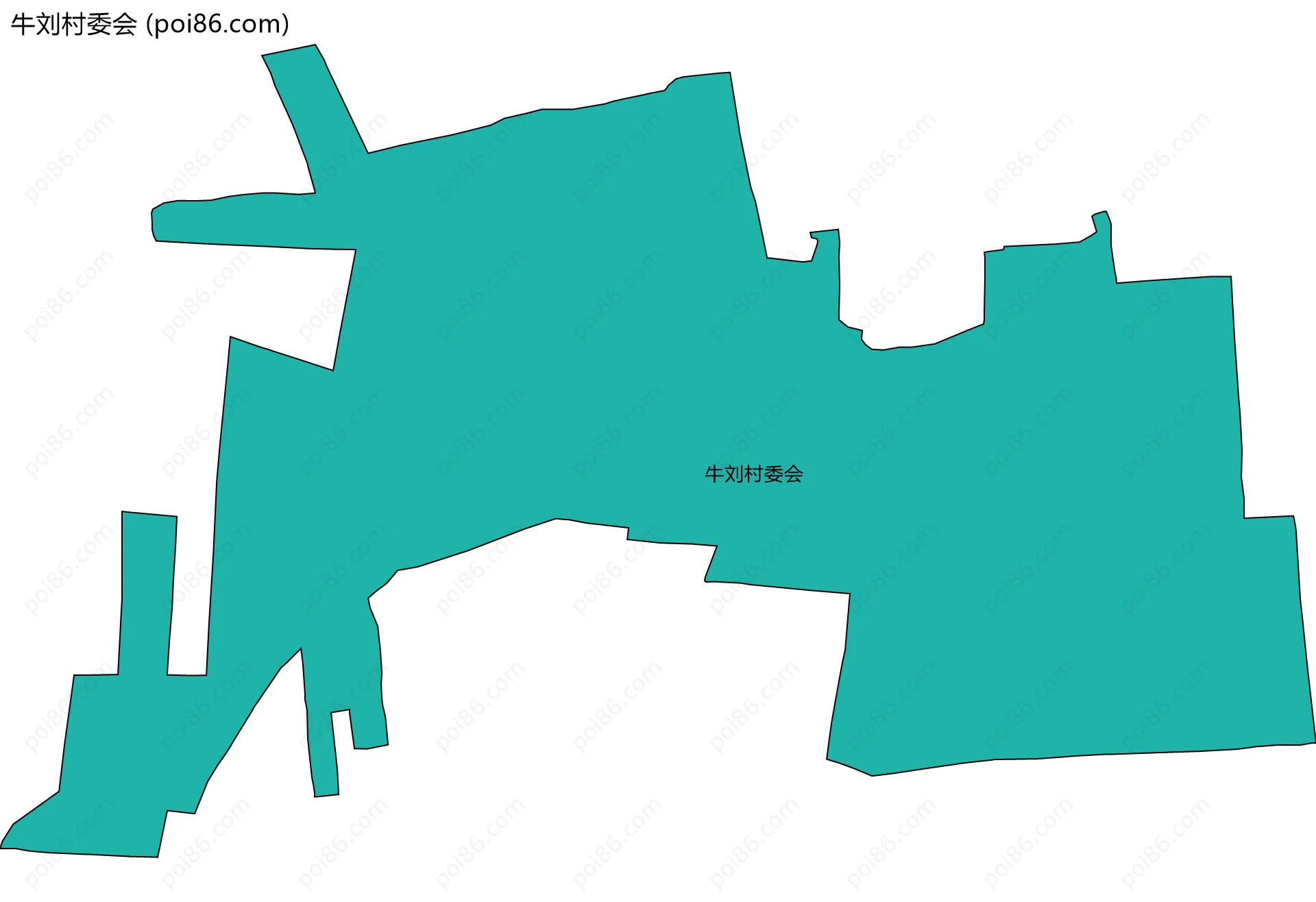 牛刘村委会边界地图