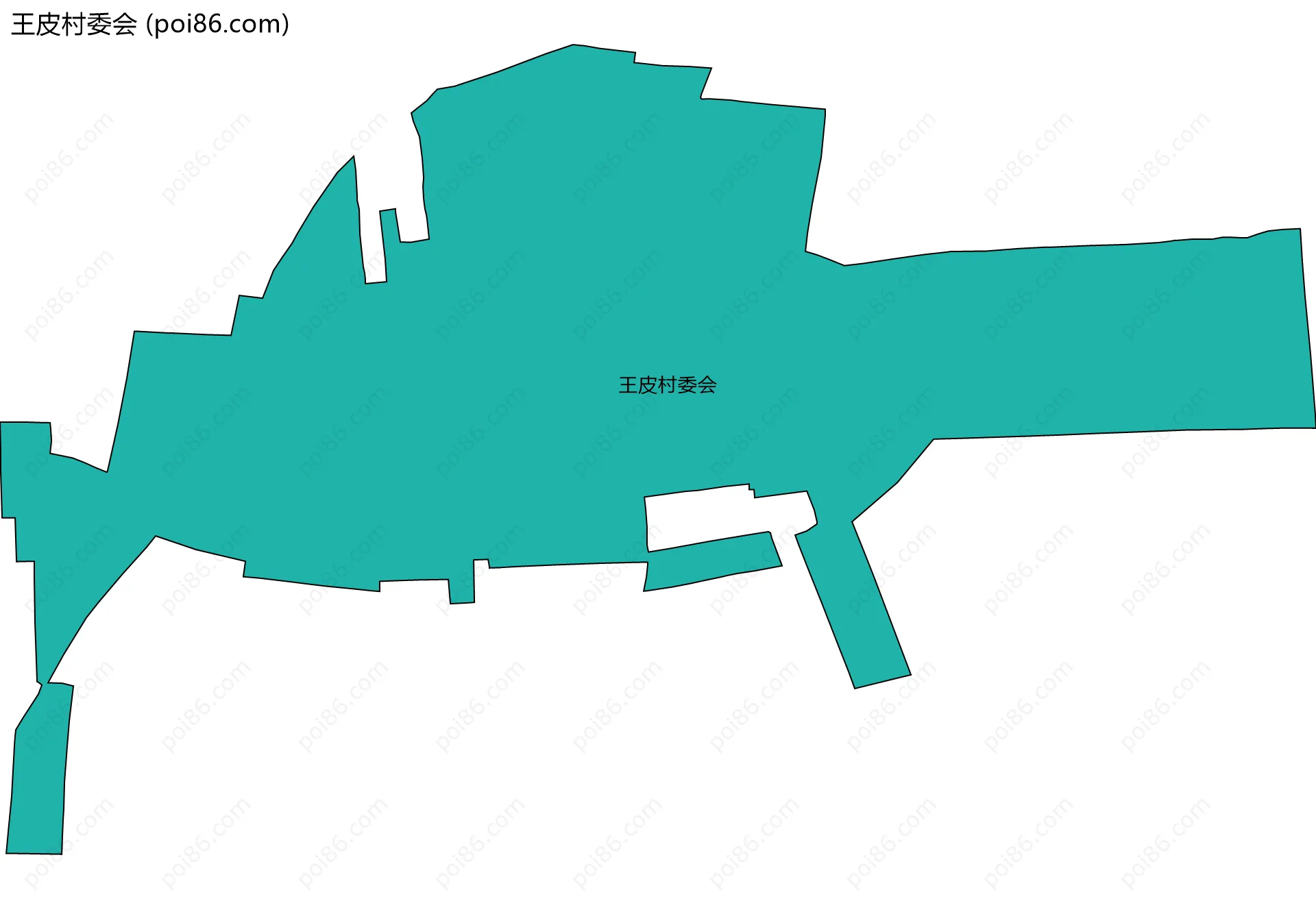 王皮村委会边界地图