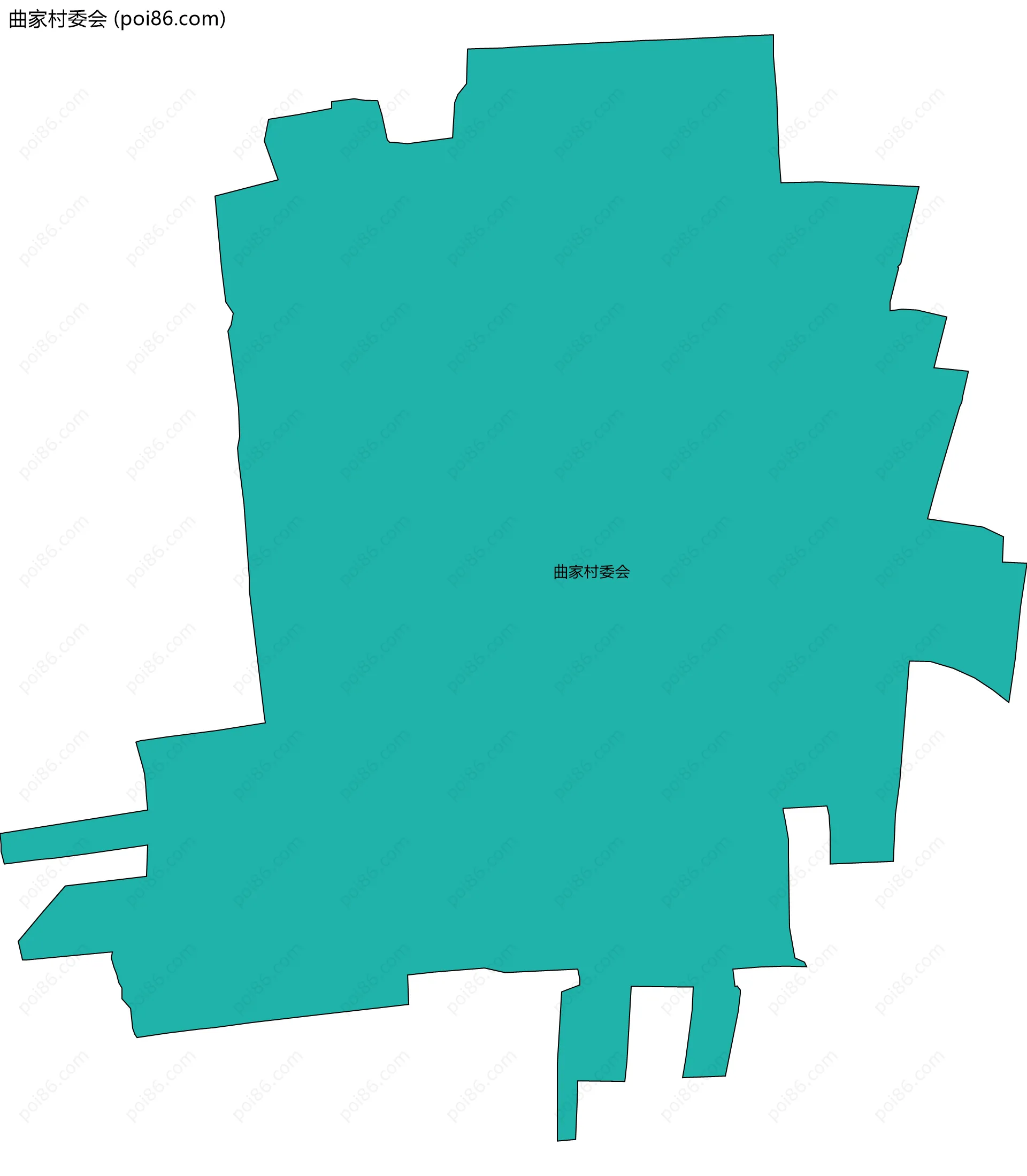 曲家村委会边界地图