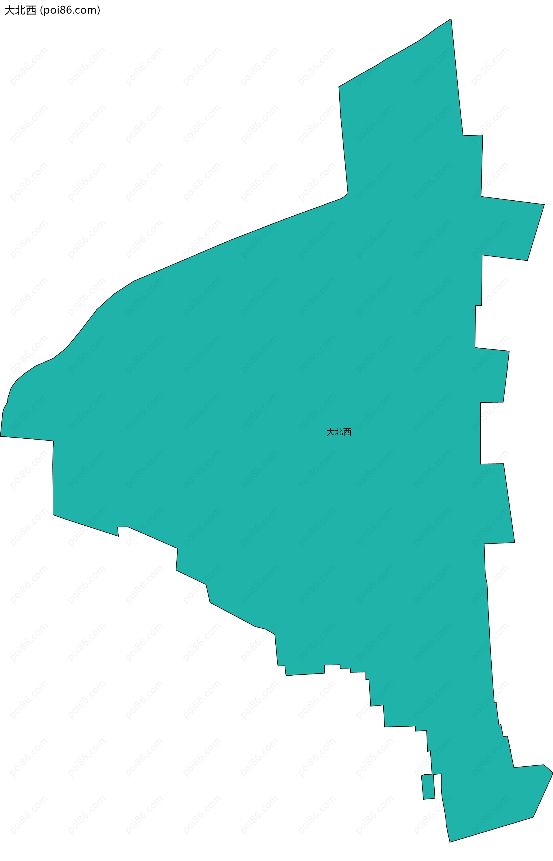 大北西边界地图