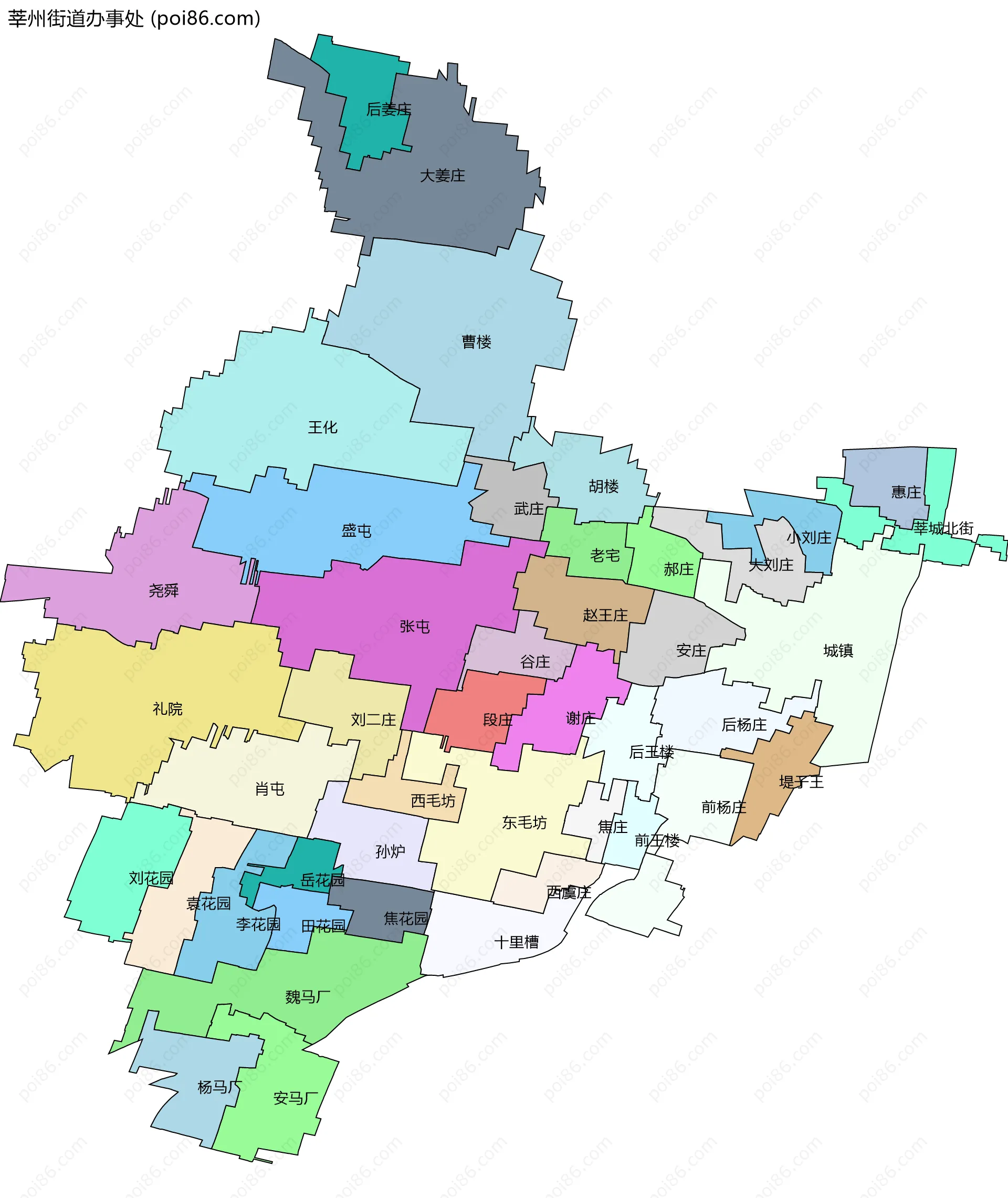 莘州街道办事处边界地图(五级行政区划)