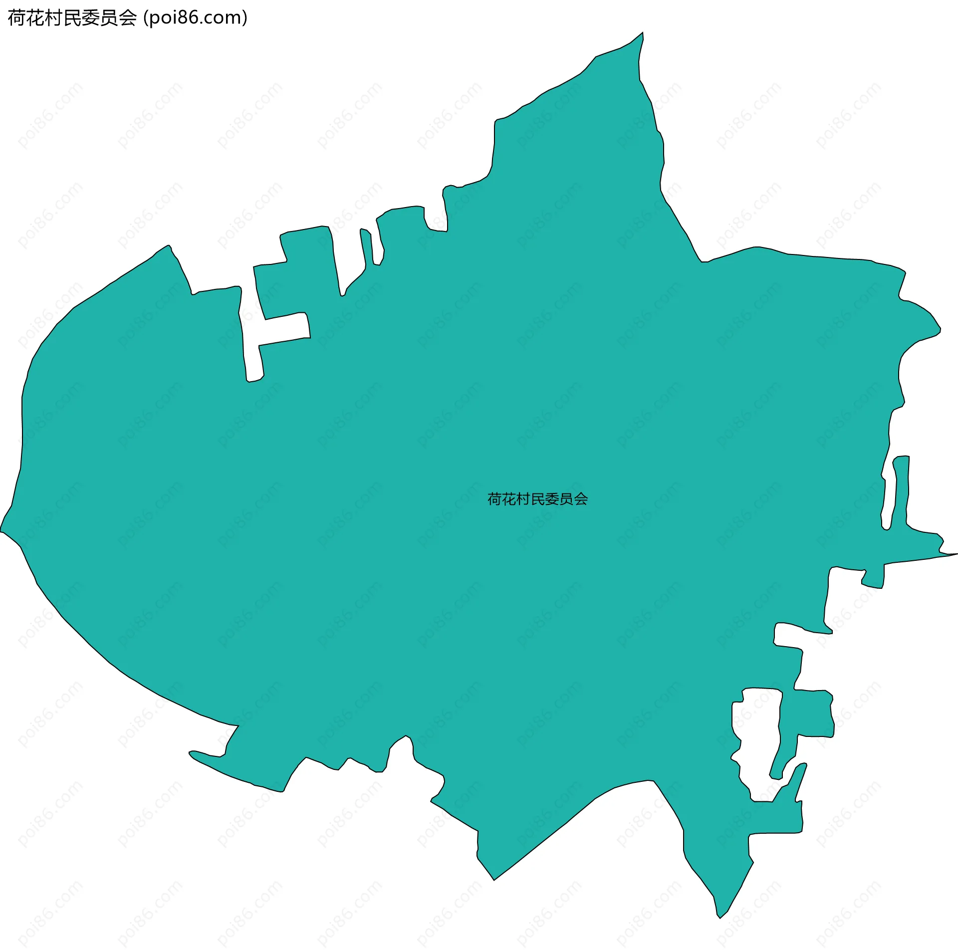 荷花村民委员会边界地图