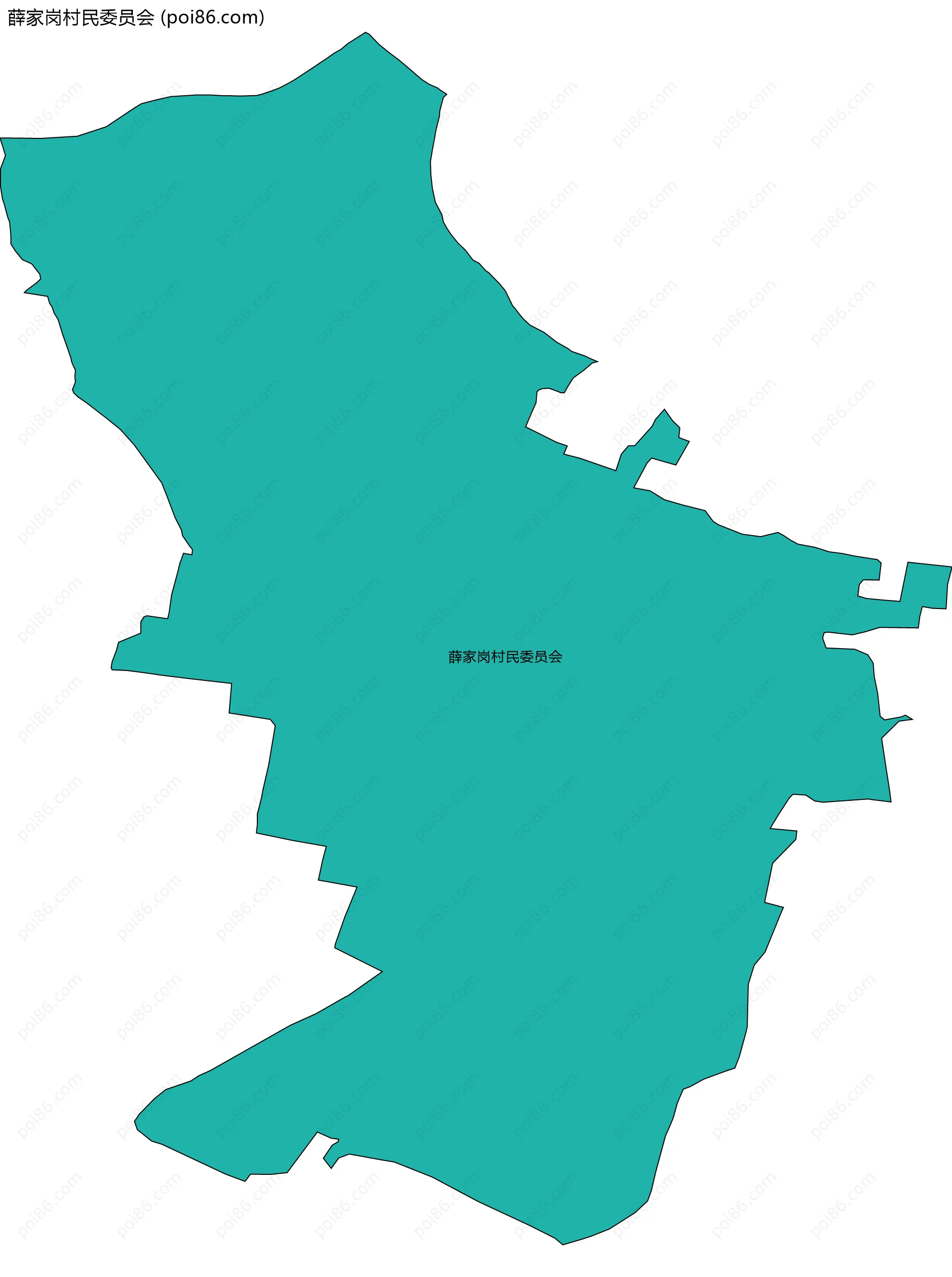 薛家岗村民委员会边界地图