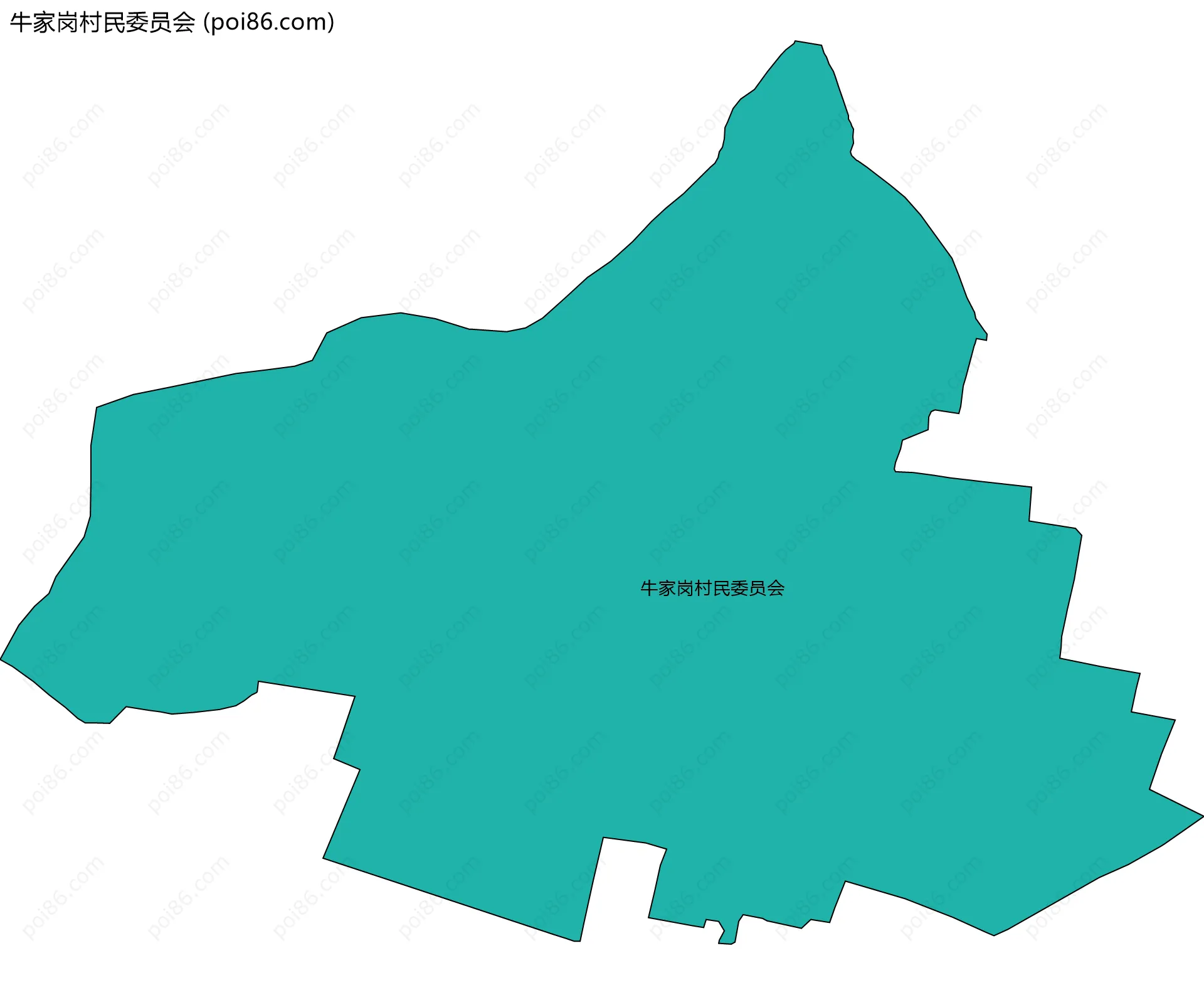 牛家岗村民委员会边界地图