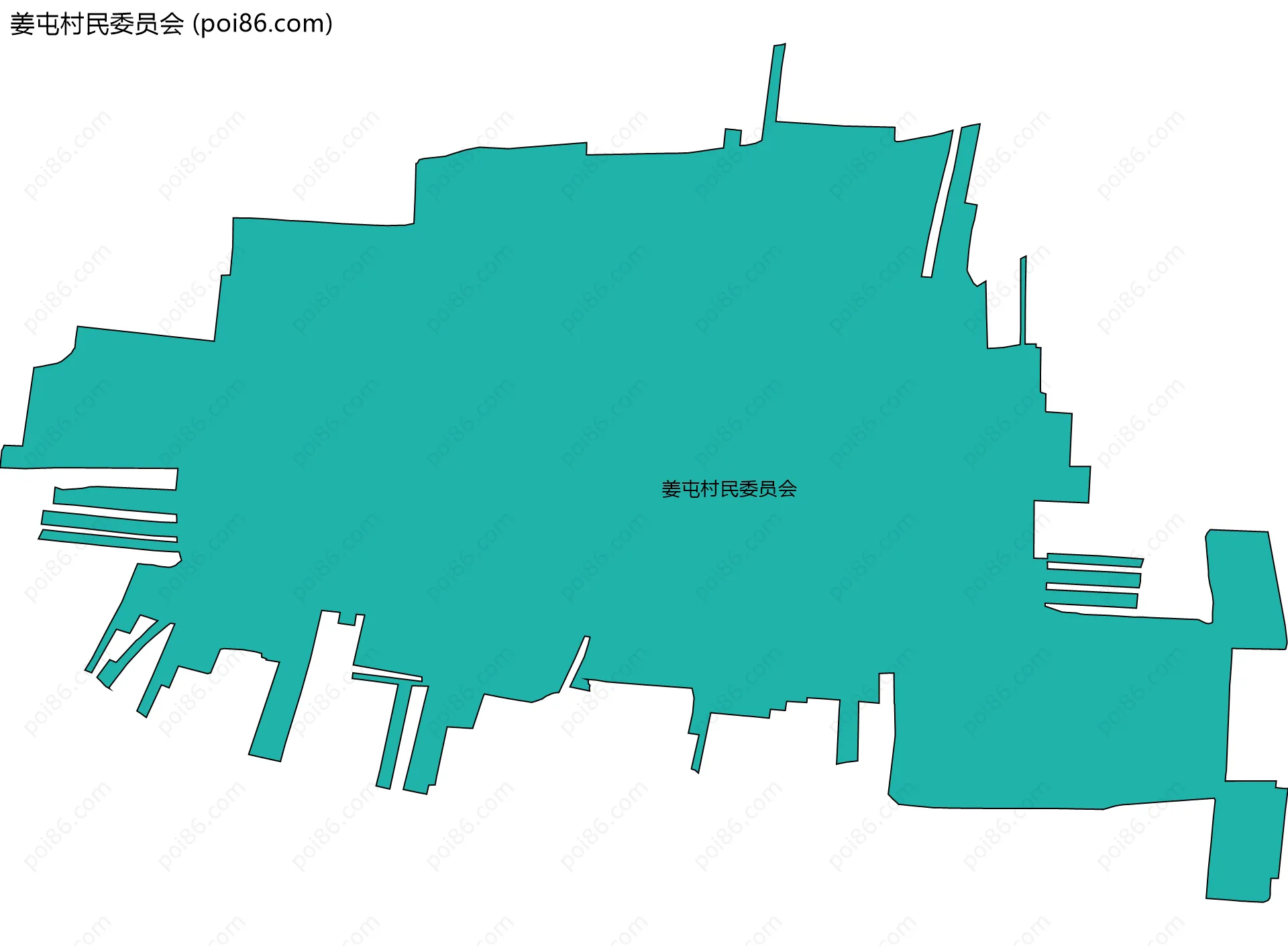 姜屯村民委员会边界地图