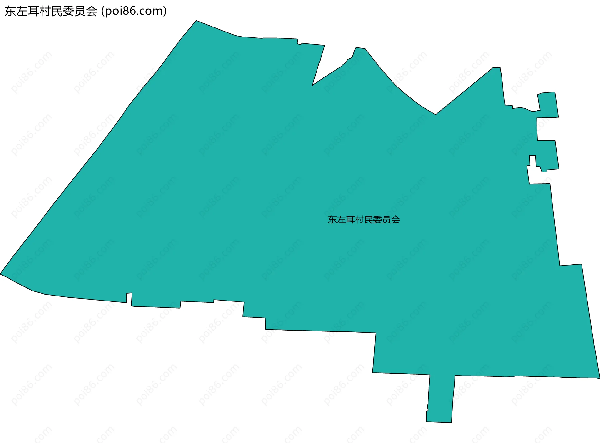 东左耳村民委员会边界地图