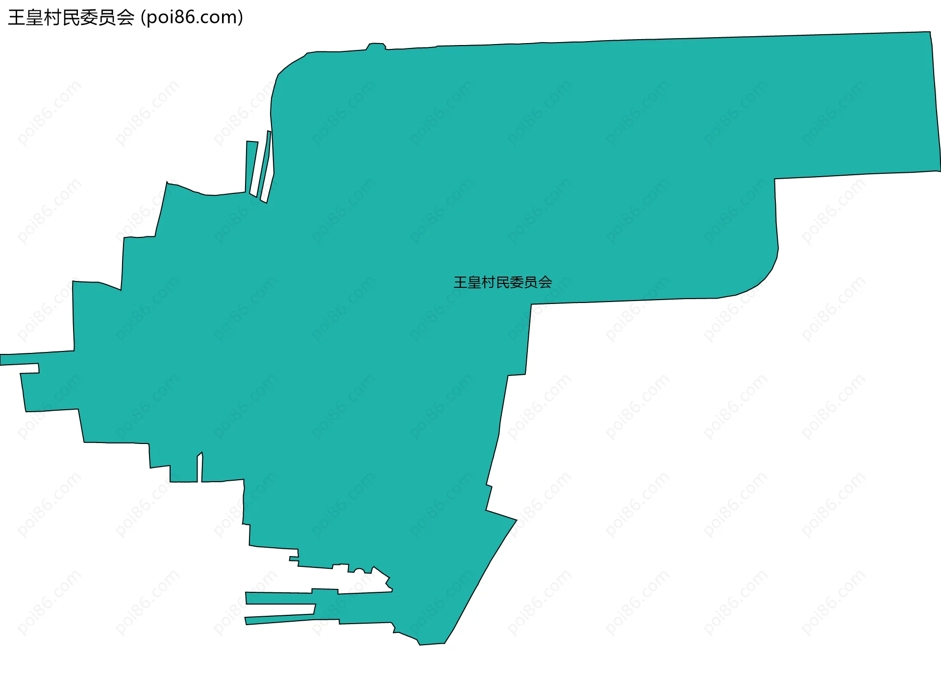 王皇村民委员会边界地图