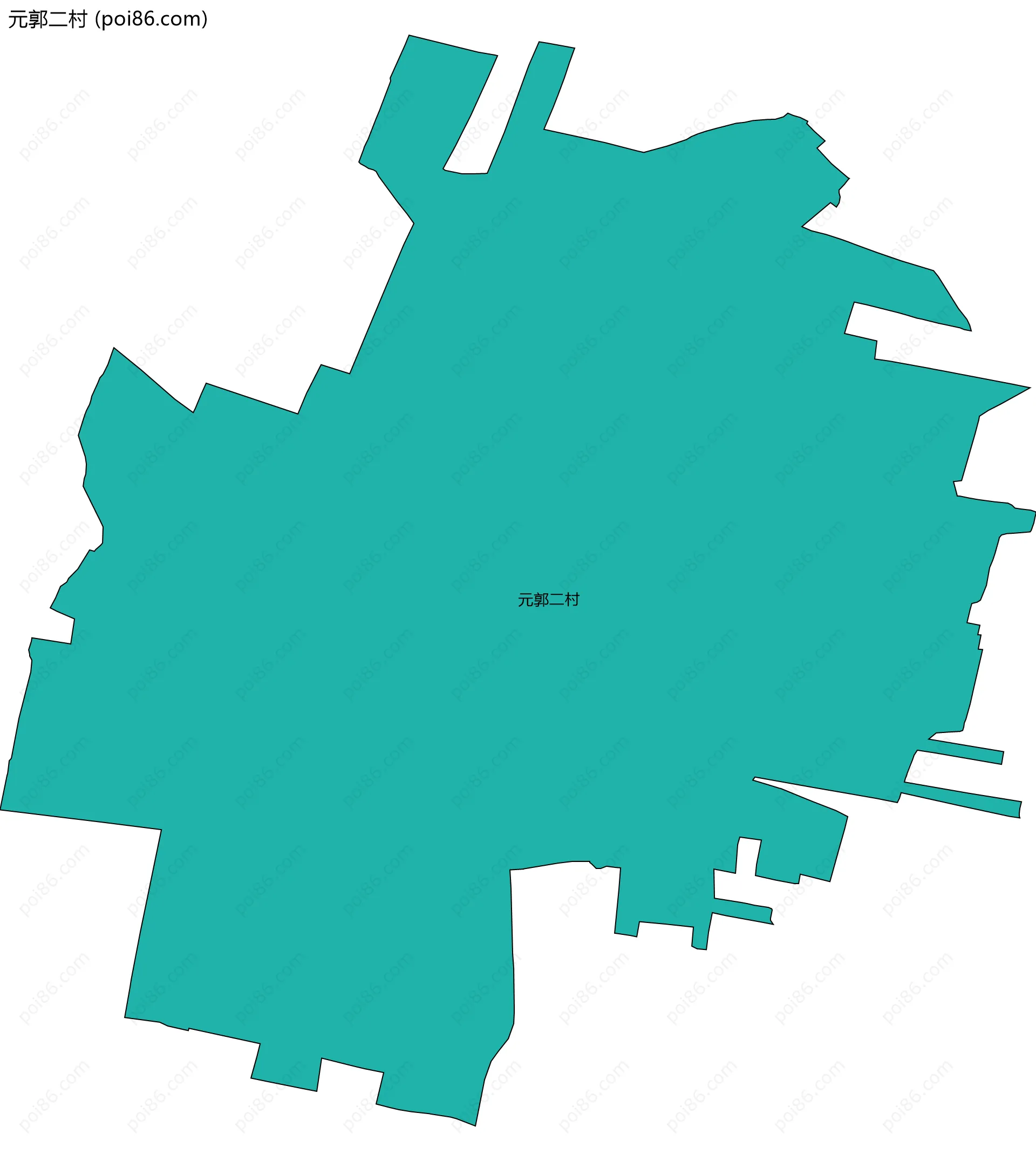 元郭二村边界地图
