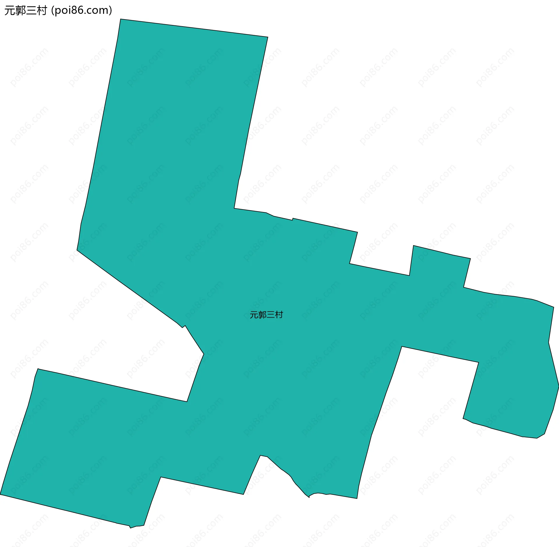 元郭三村边界地图