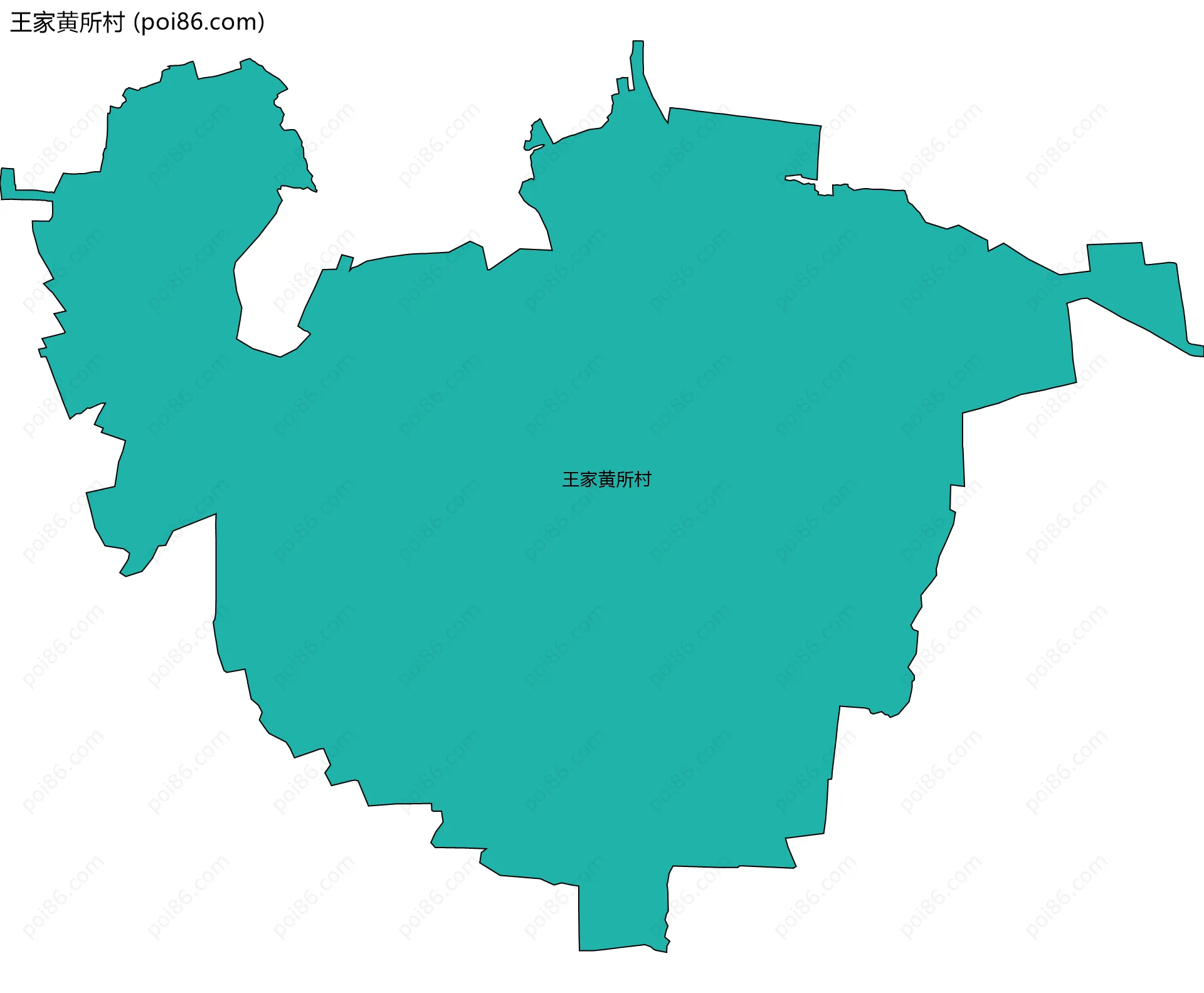 王家黄所村边界地图