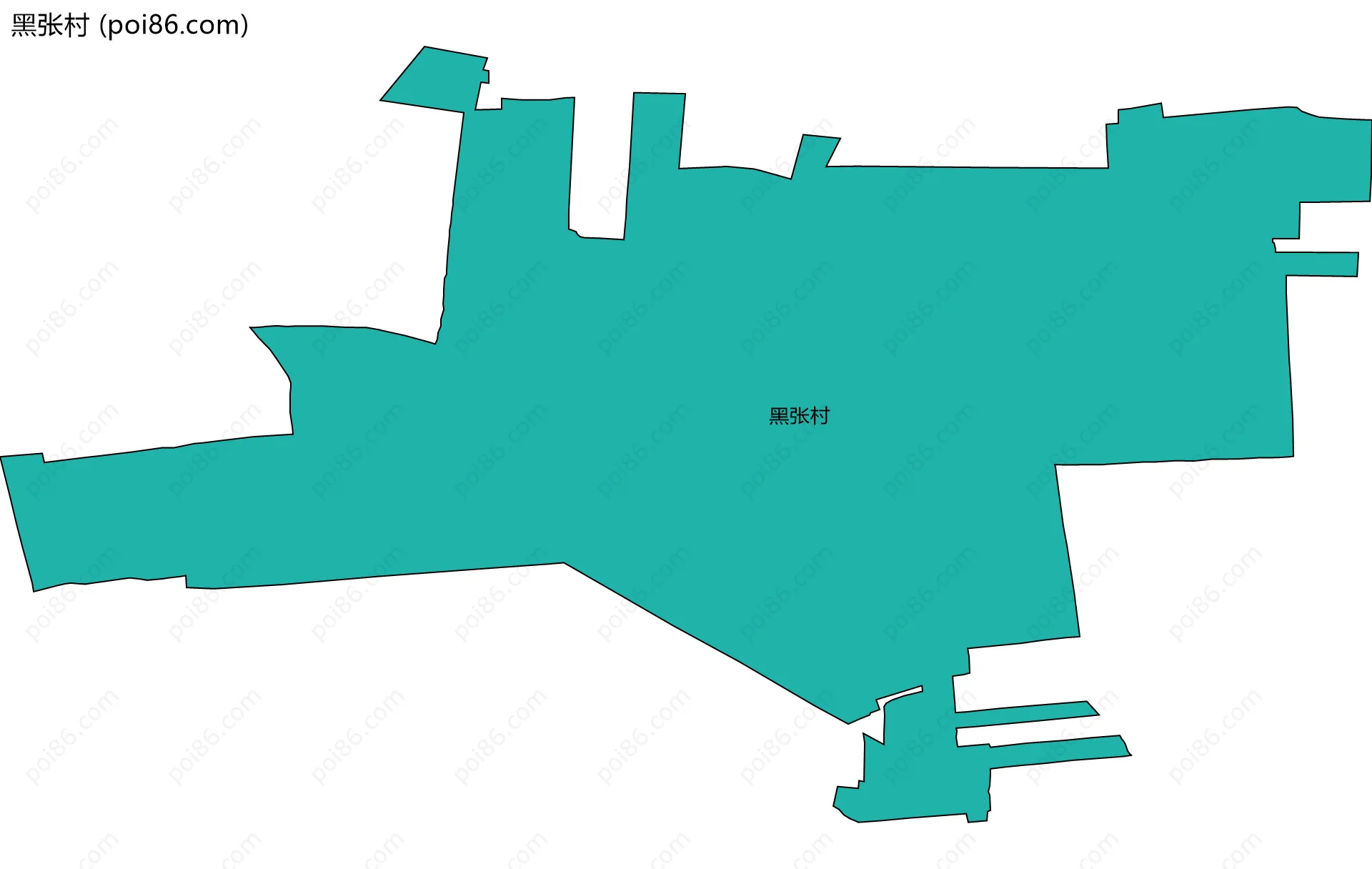 黑张村边界地图