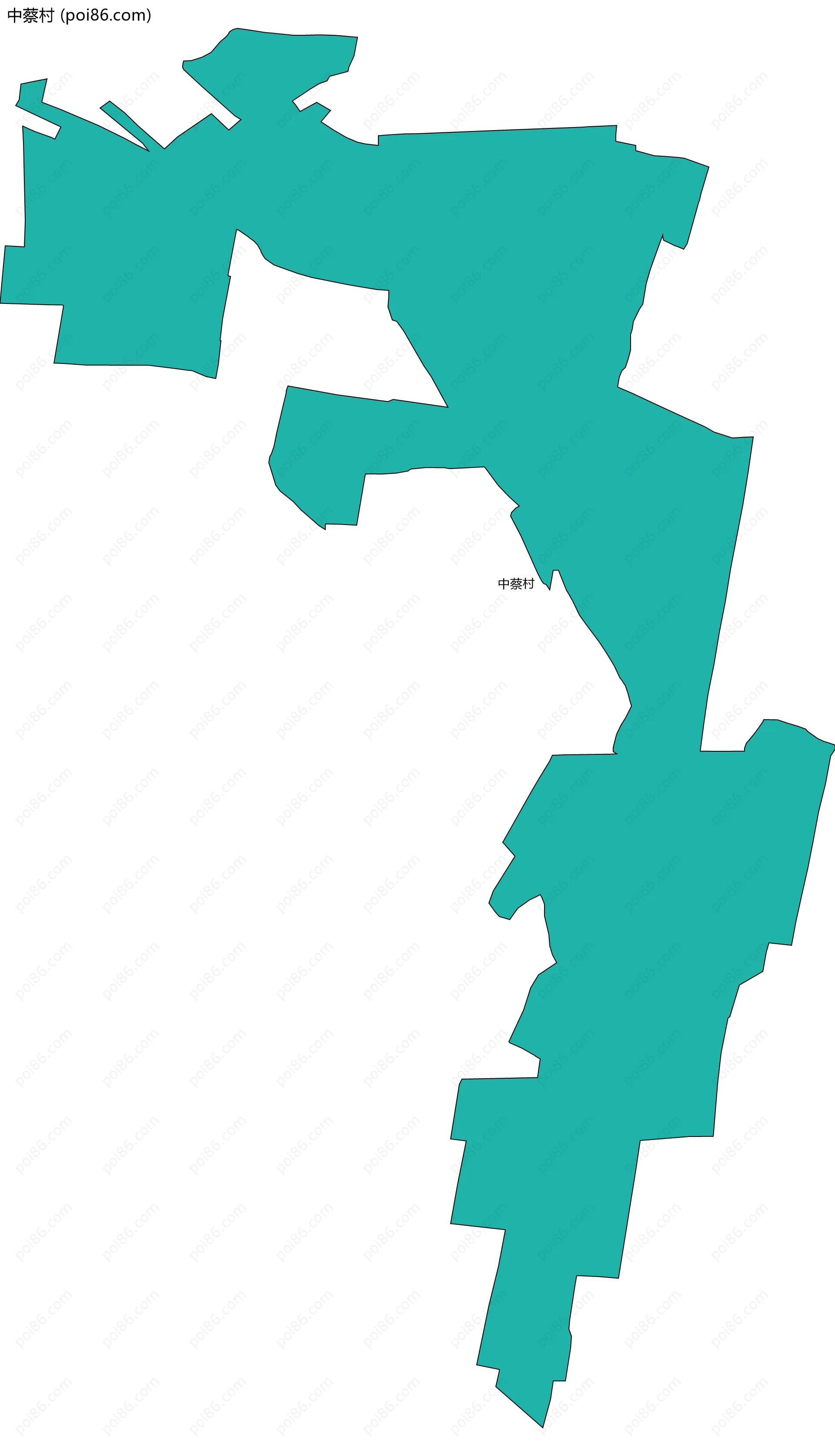 中蔡村边界地图