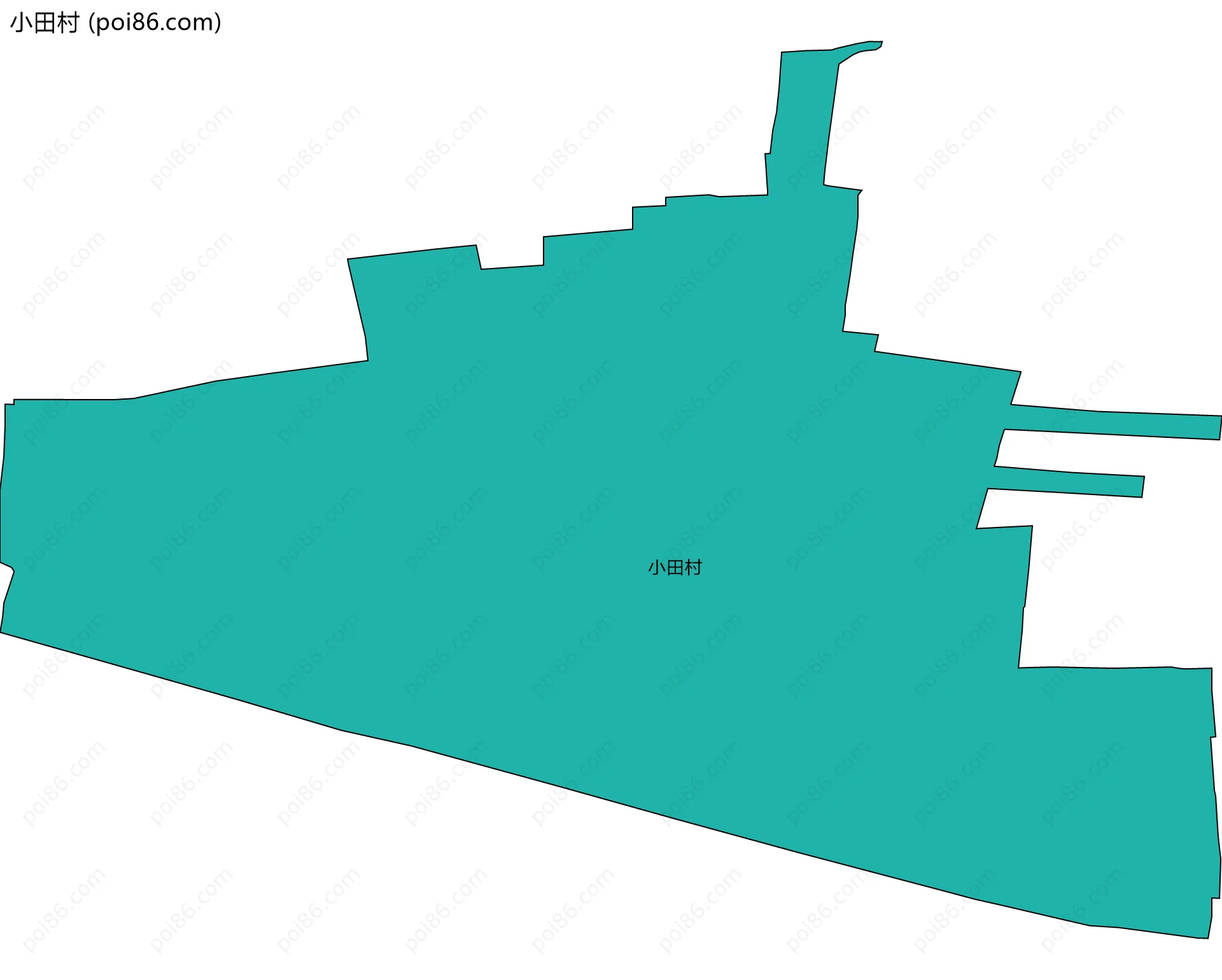 小田村边界地图