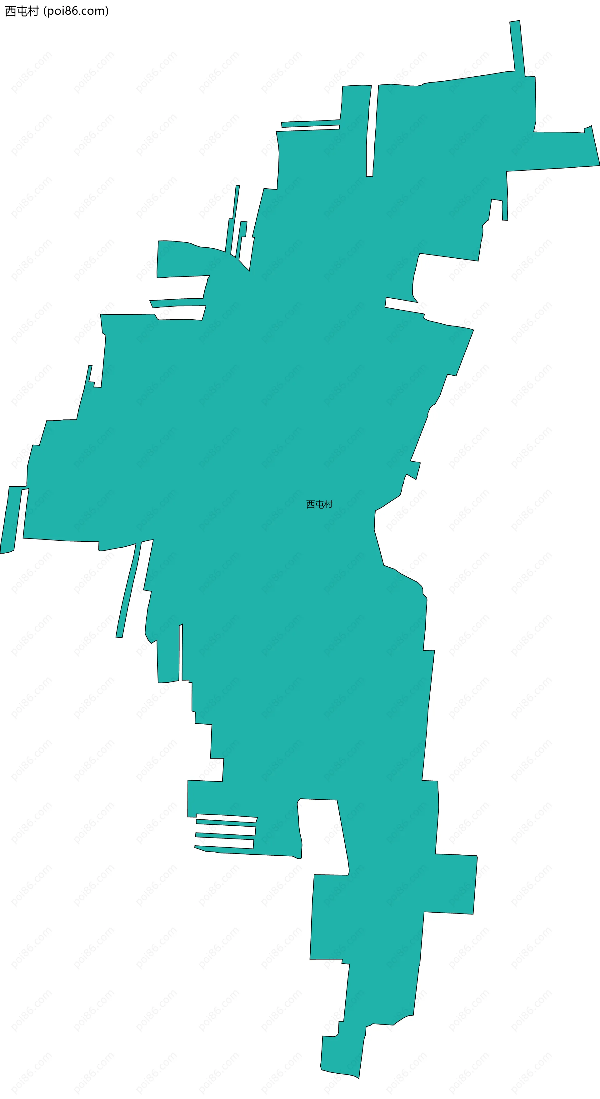 西屯村边界地图