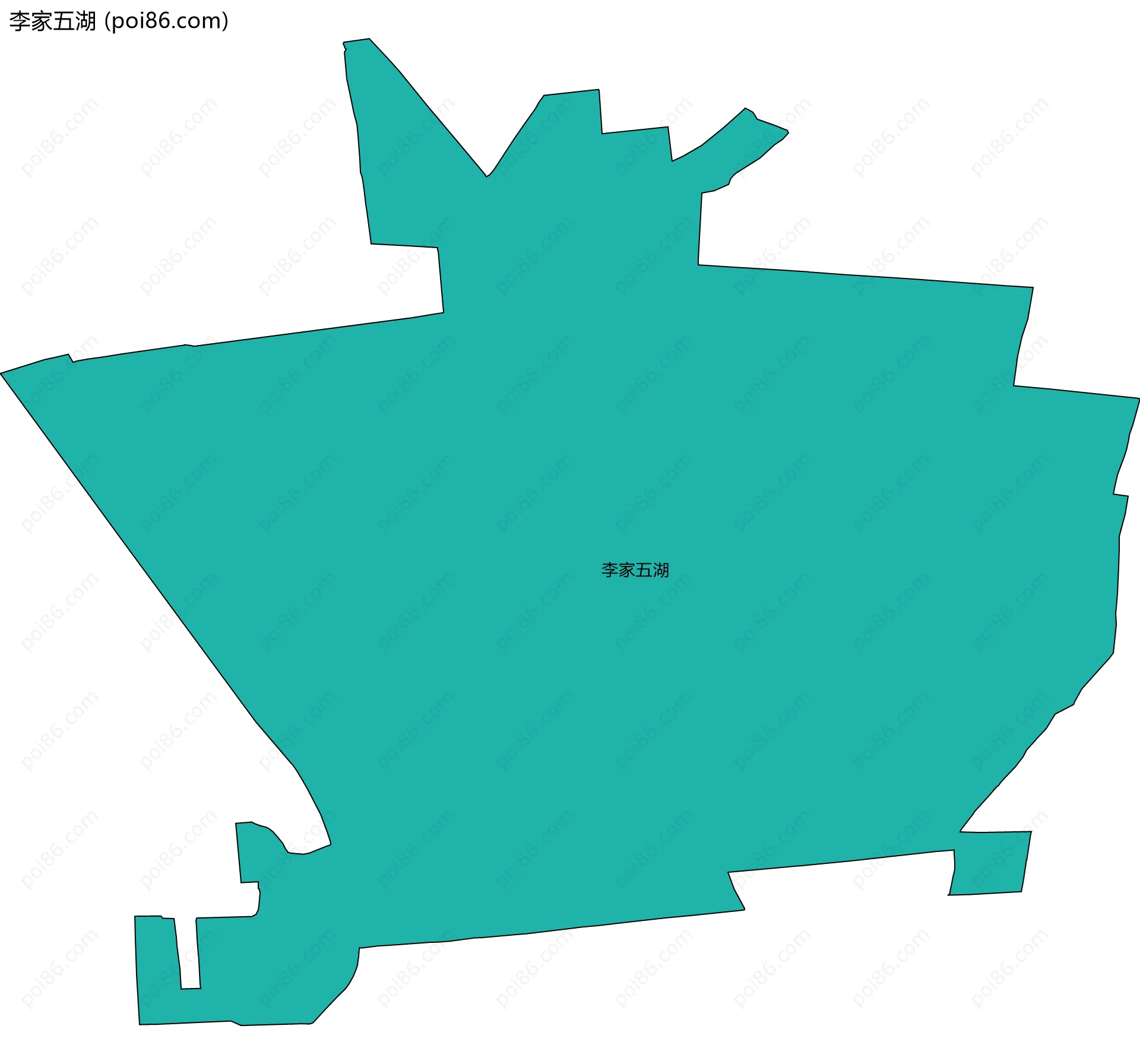 李家五湖边界地图