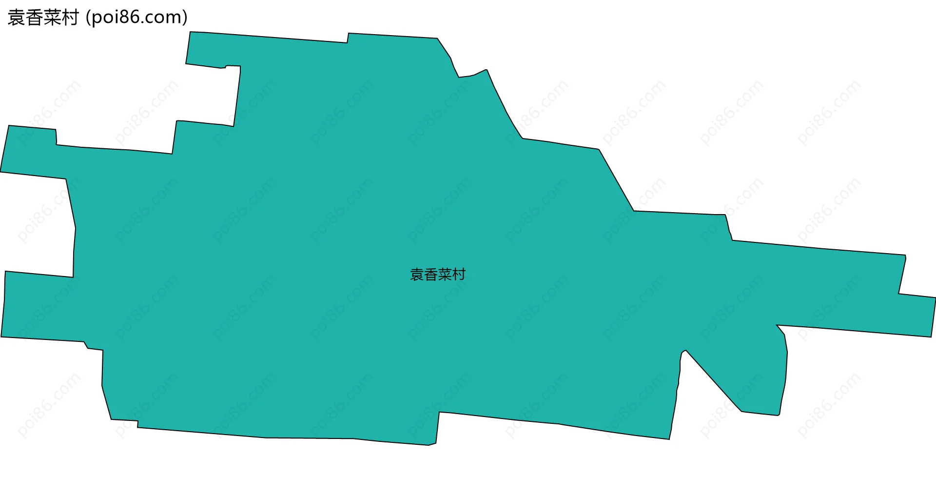 袁香菜村边界地图