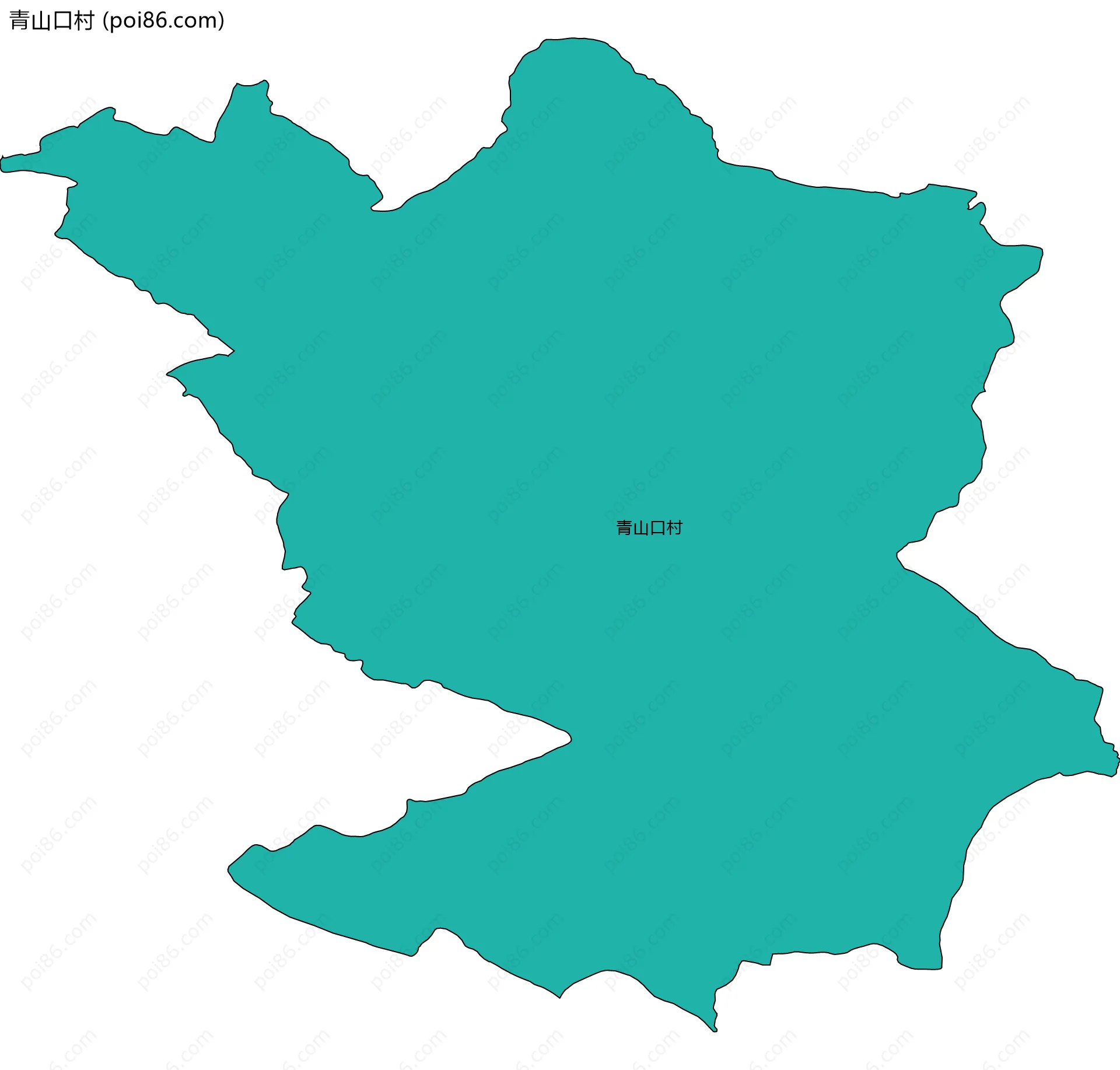 青山口村边界地图