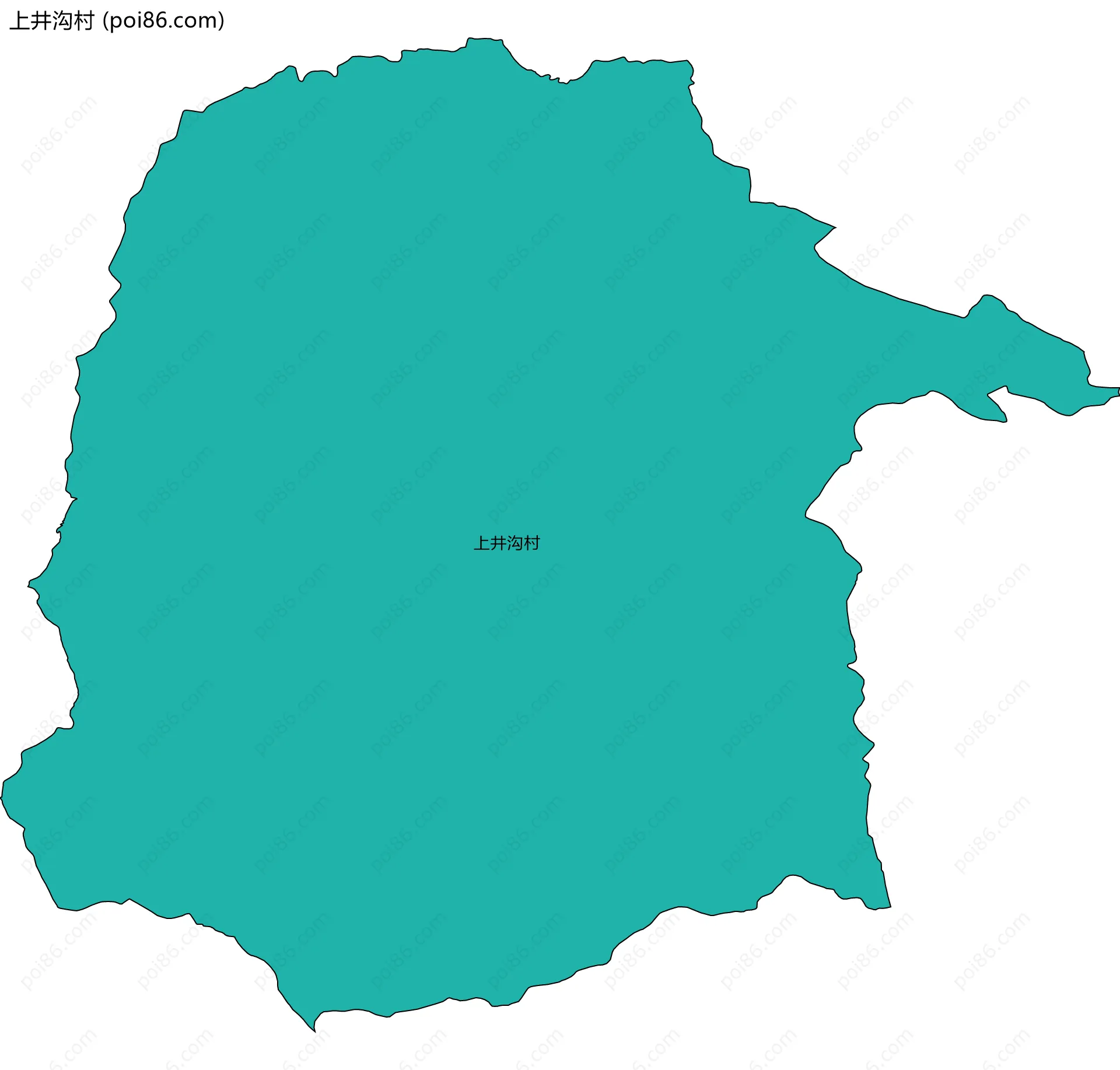 上井沟村边界地图