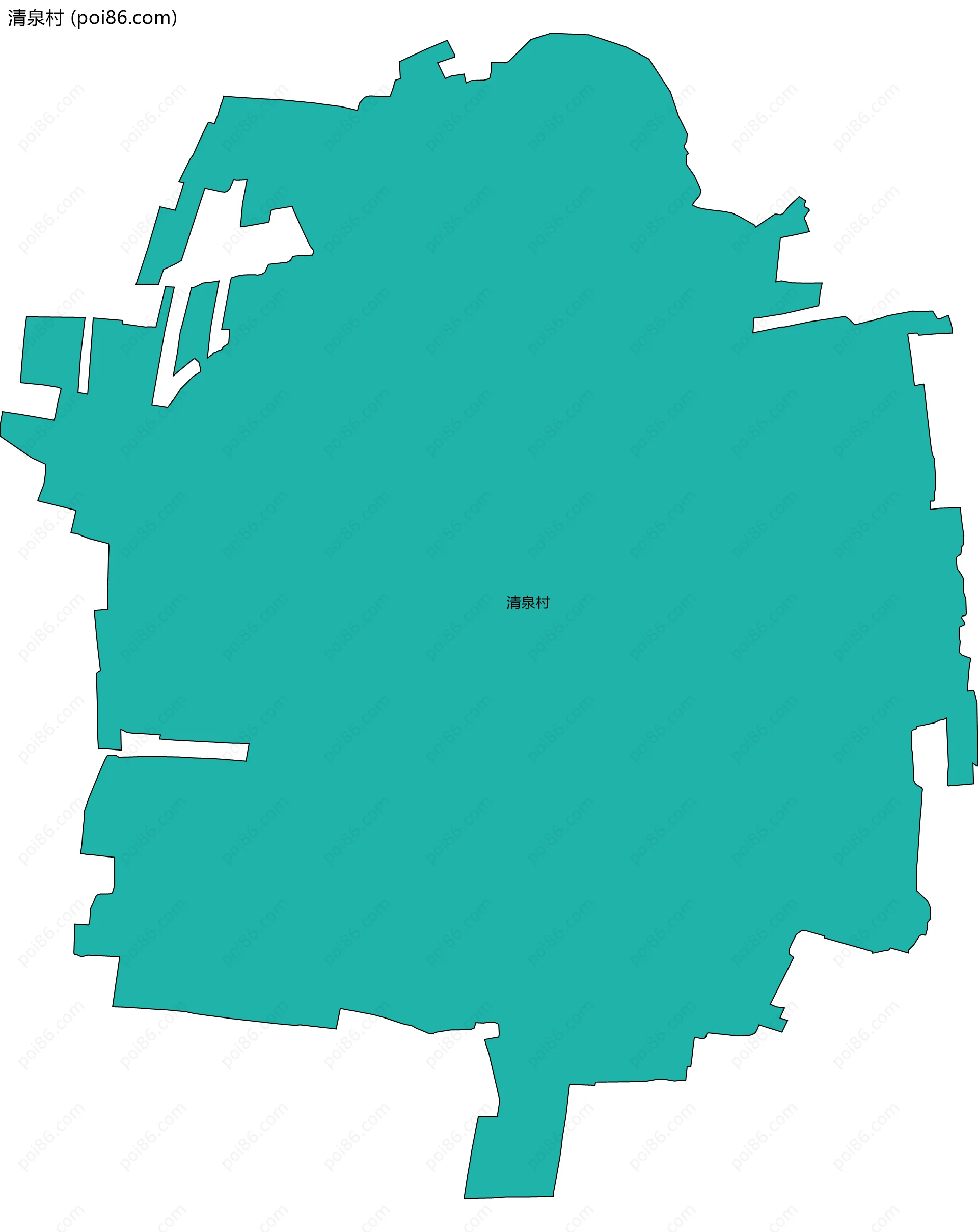 清泉村边界地图