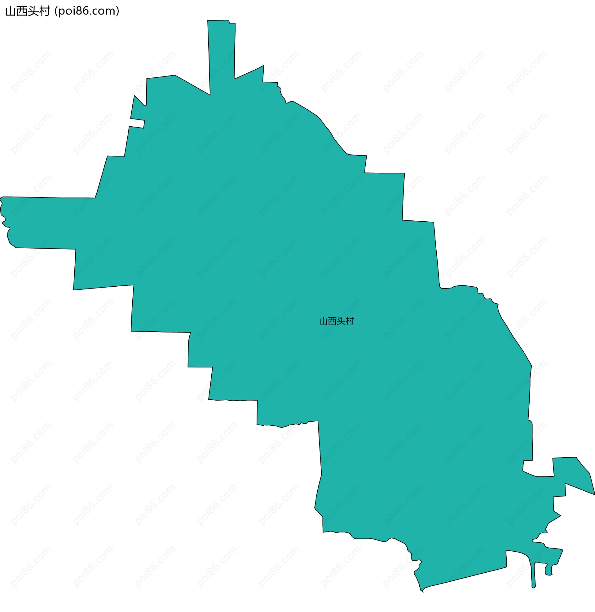 山西头村边界地图