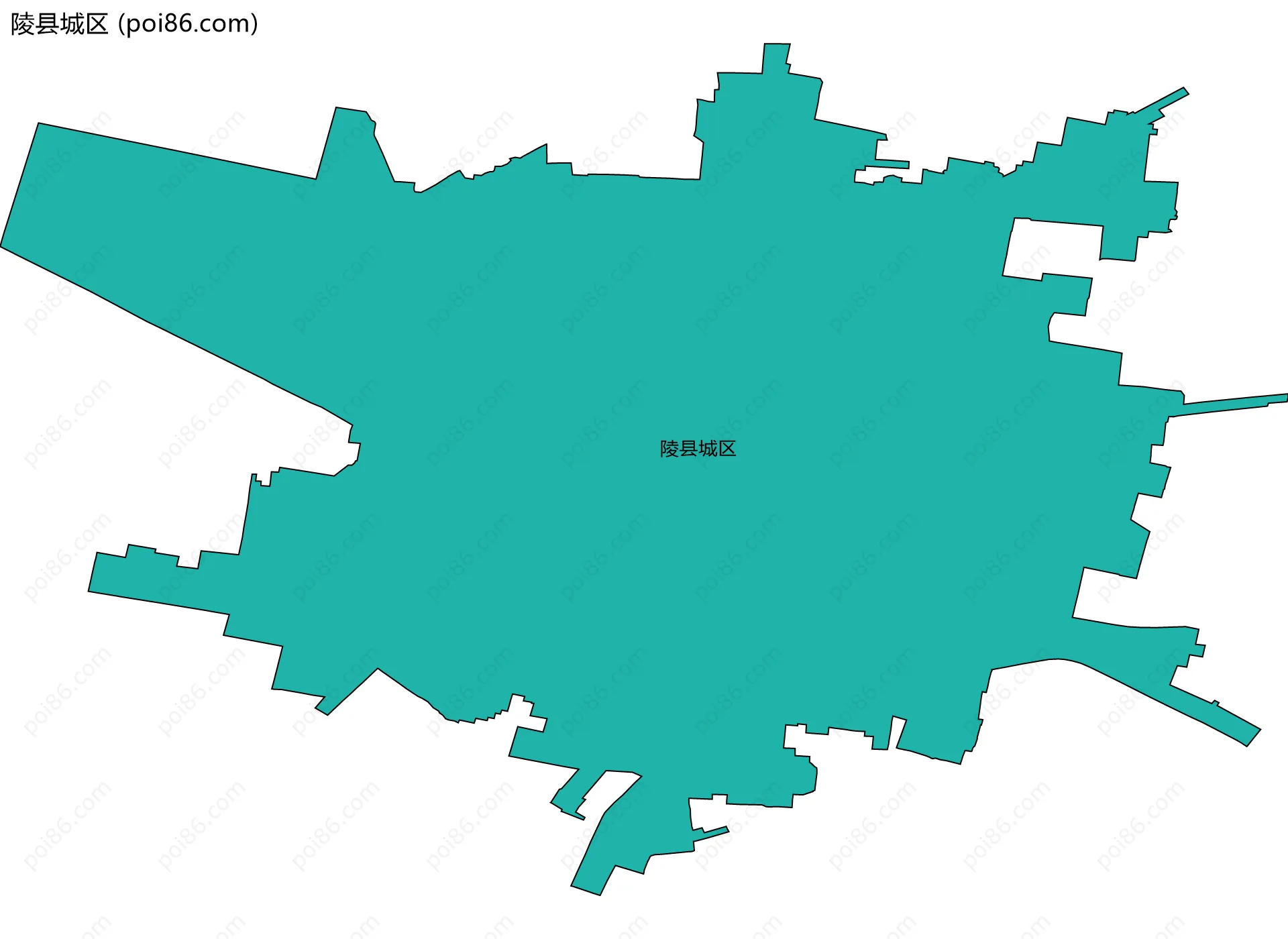 陵县城区边界地图