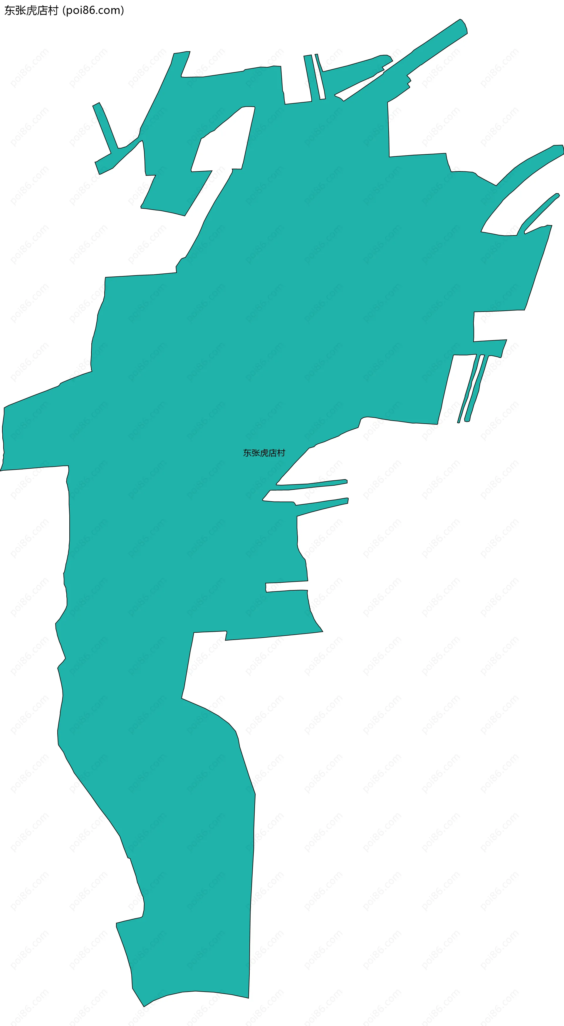 东张虎店村边界地图