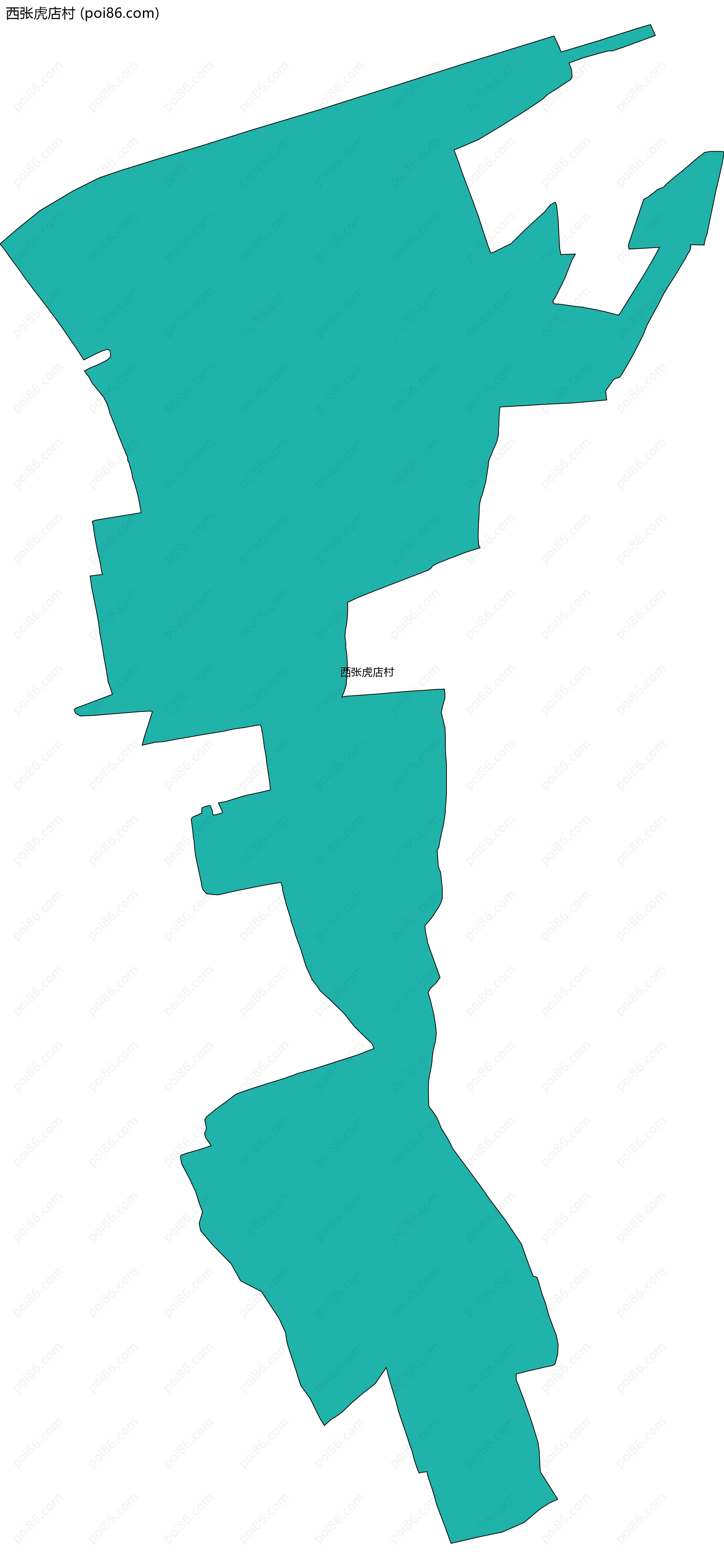 西张虎店村边界地图