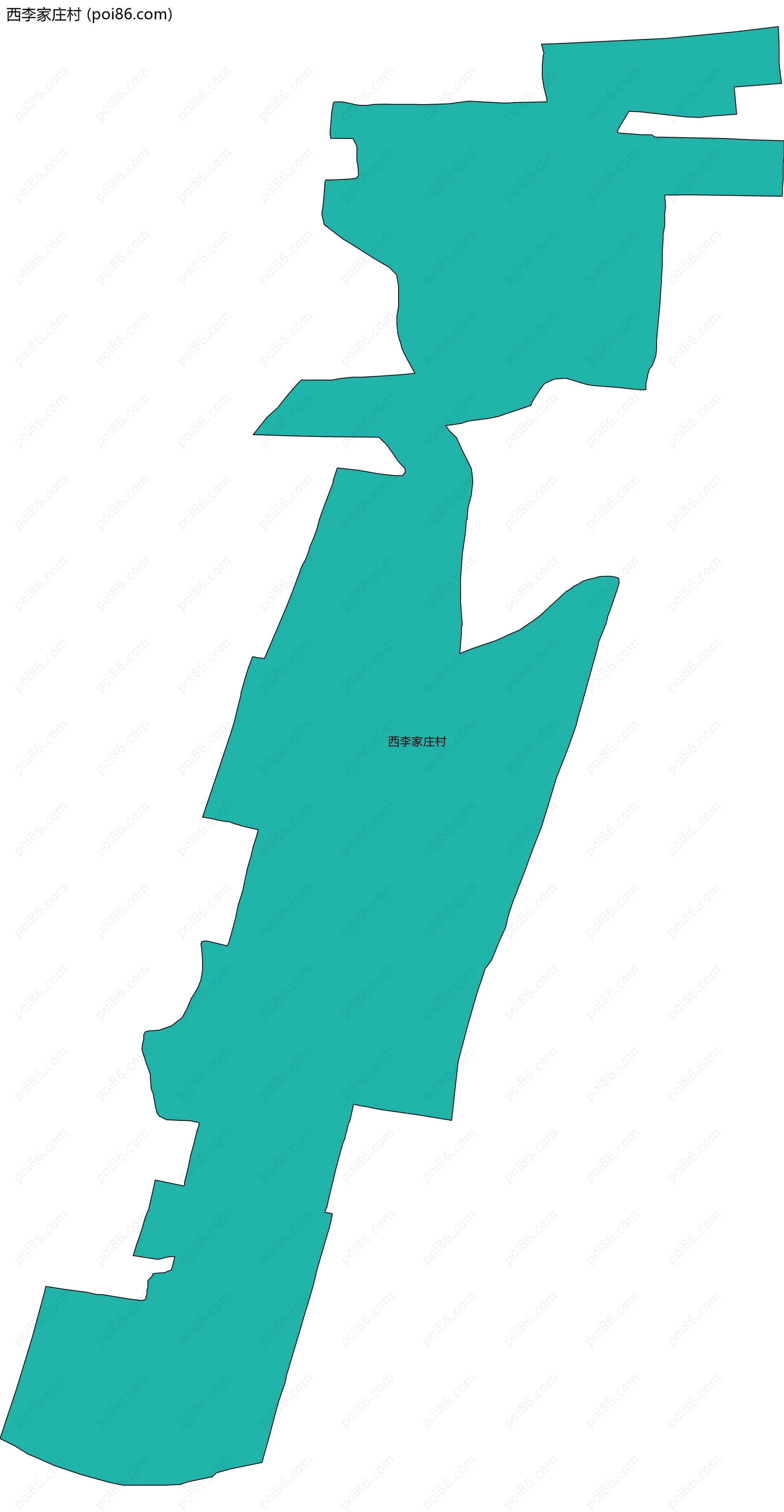 西李家庄村边界地图