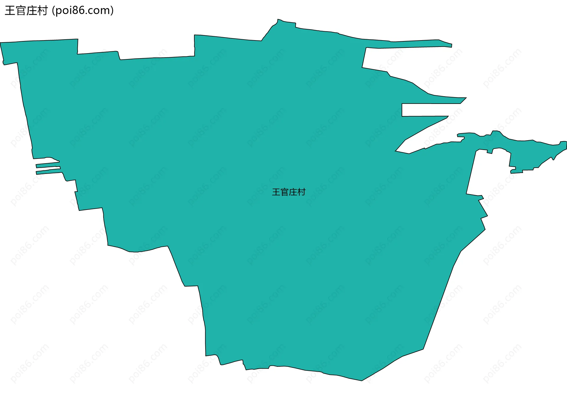 王官庄村边界地图