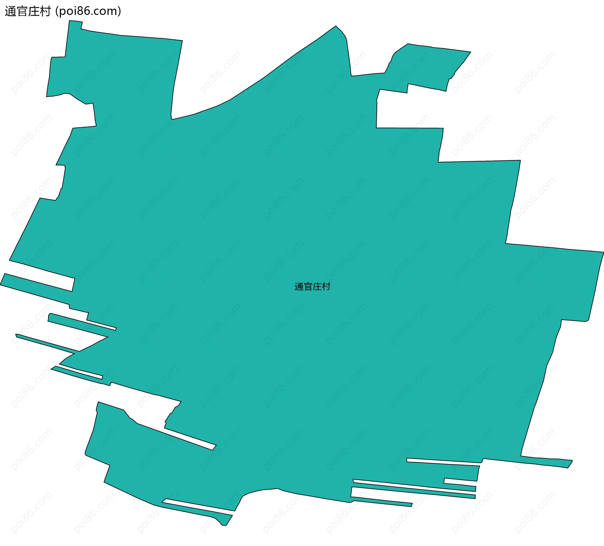 通官庄村边界地图