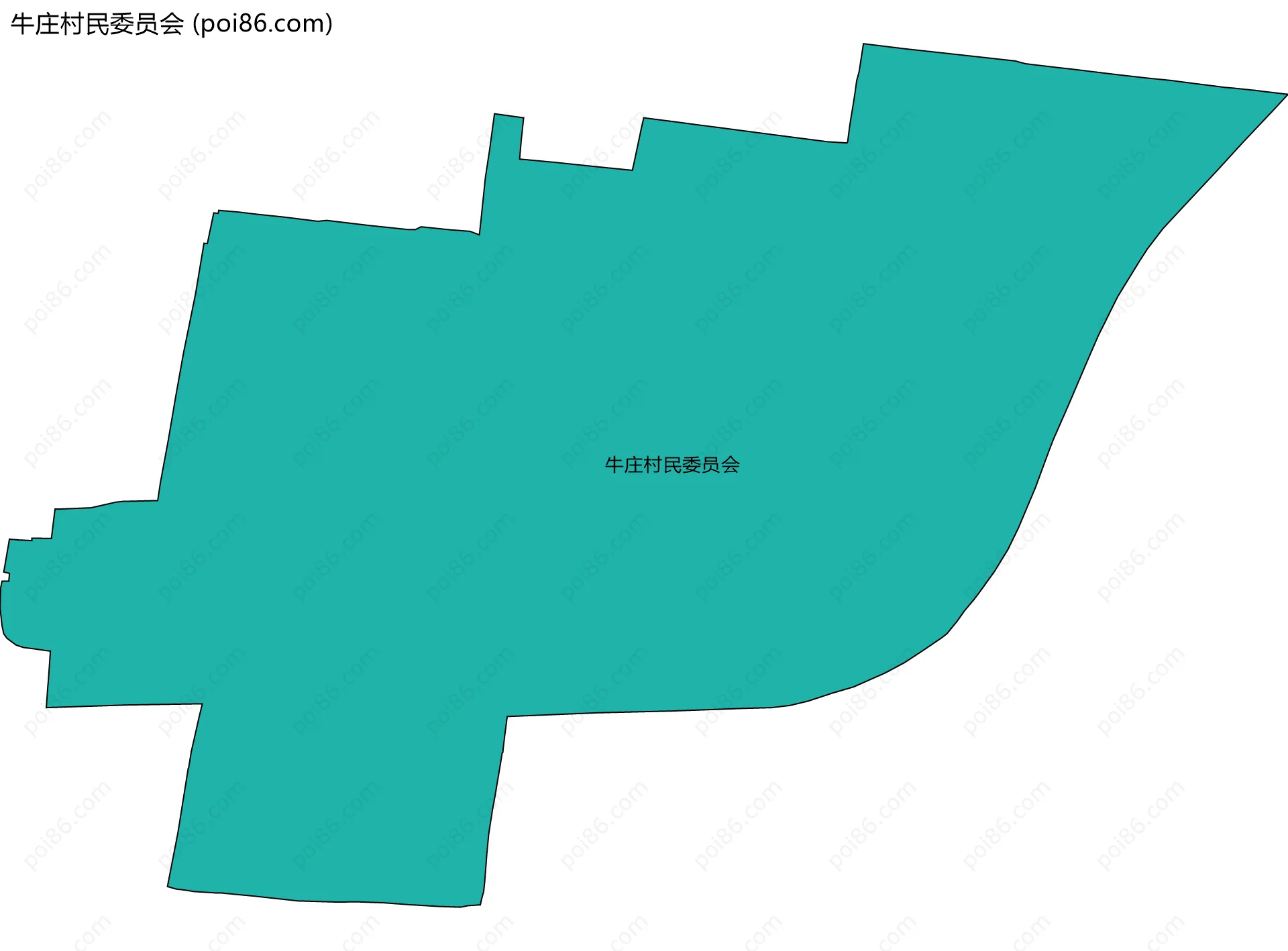 牛庄村民委员会边界地图