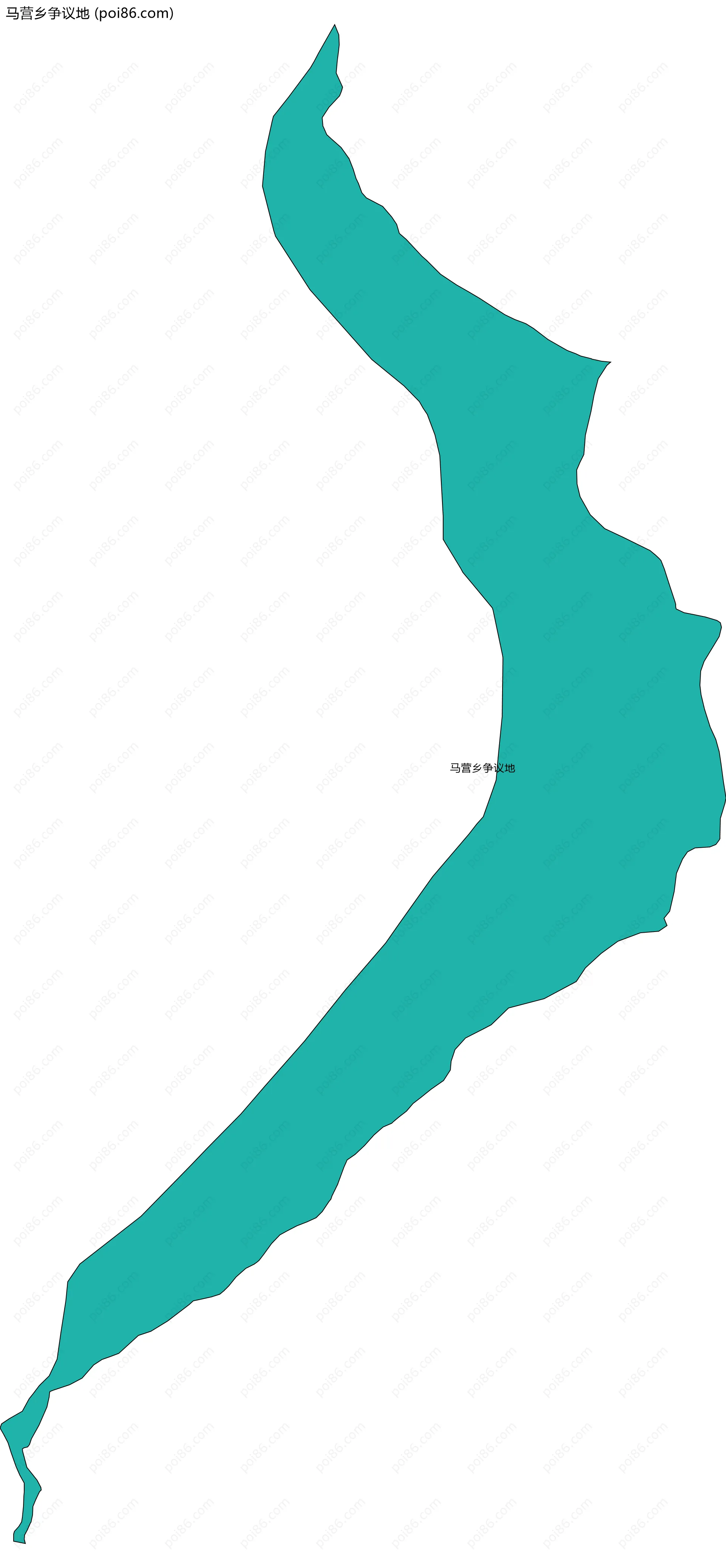 马营乡争议地边界地图(五级行政区划)