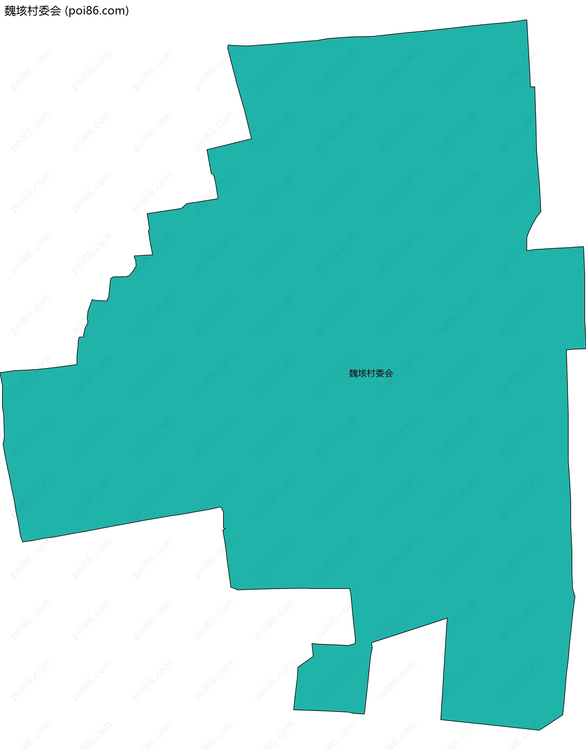 魏垓村委会边界地图