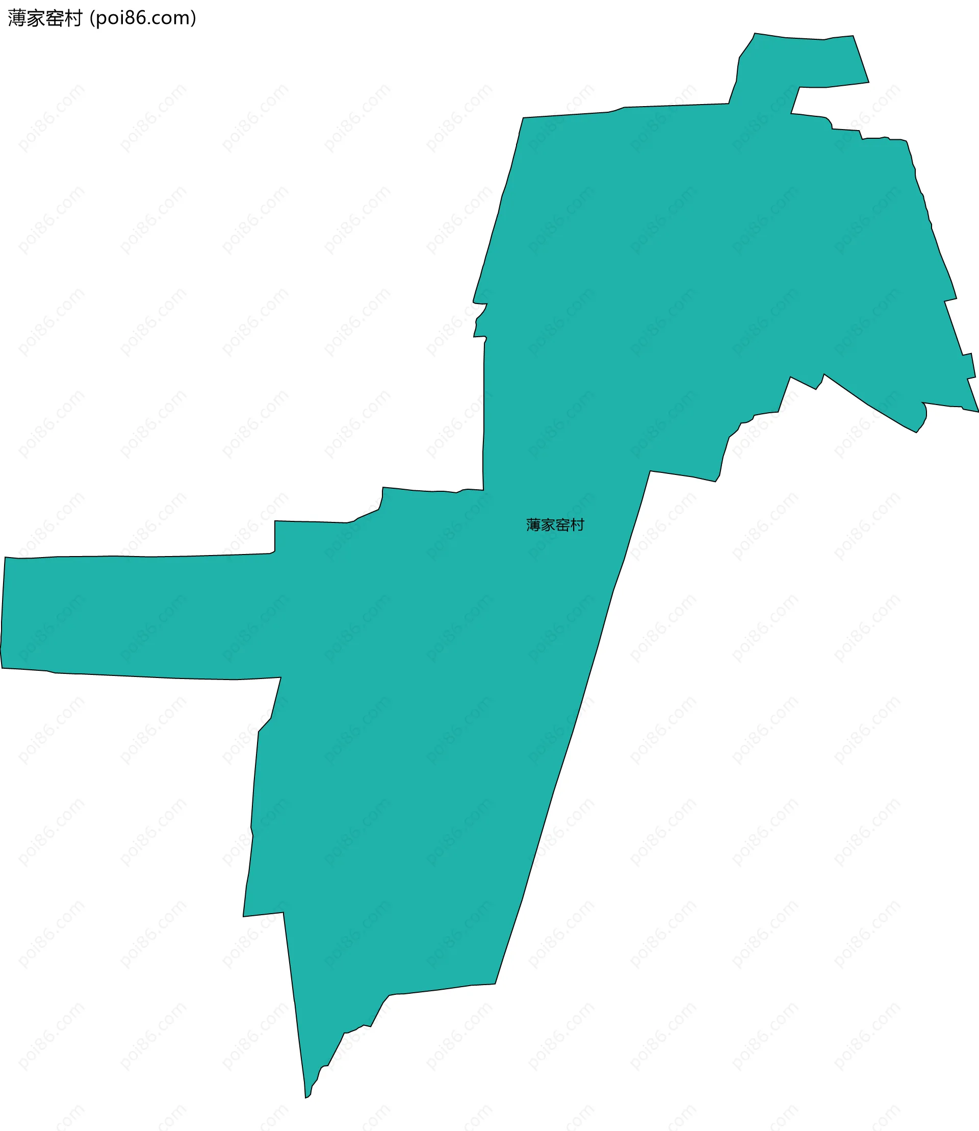 薄家窑村边界地图