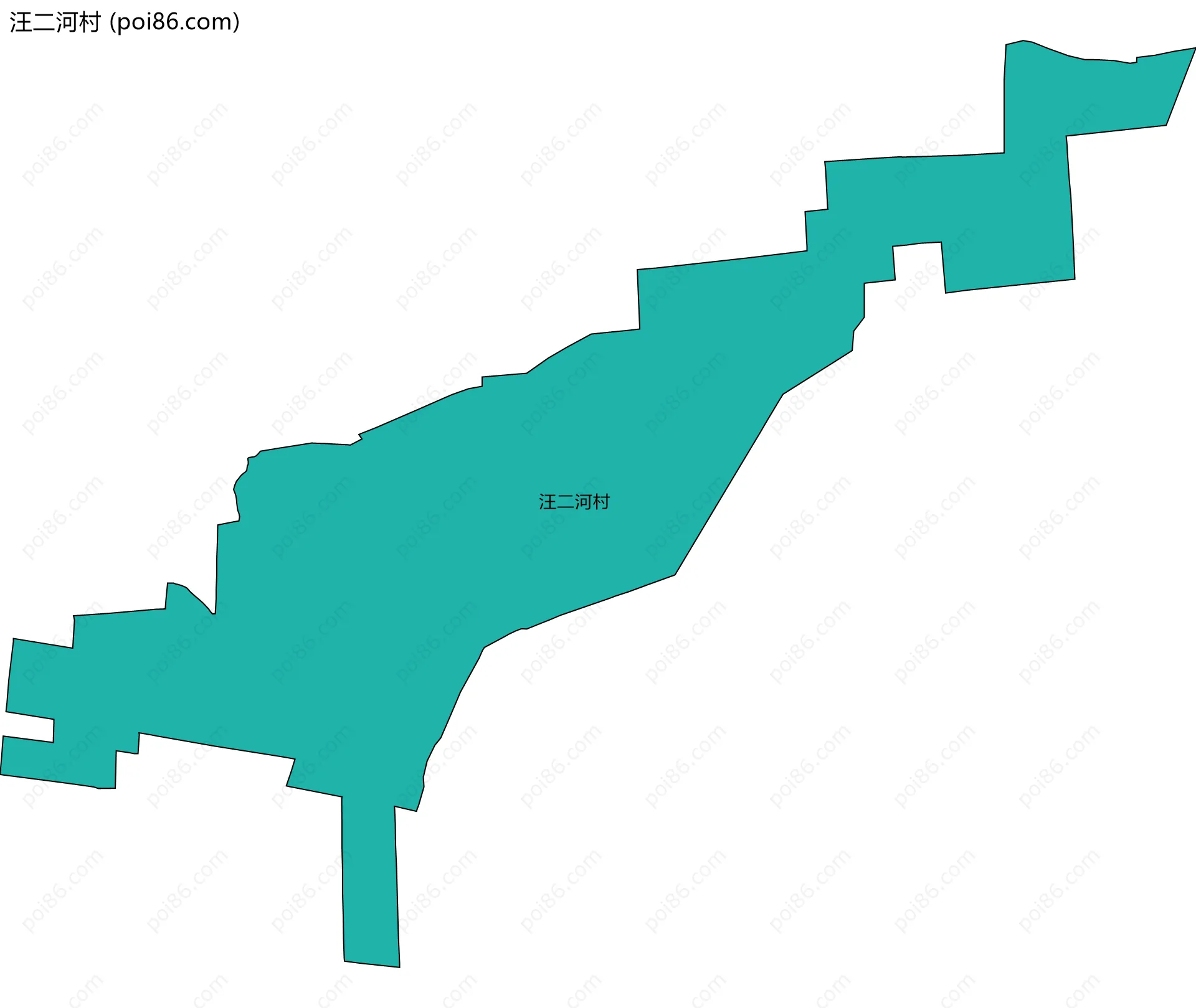 汪二河村边界地图