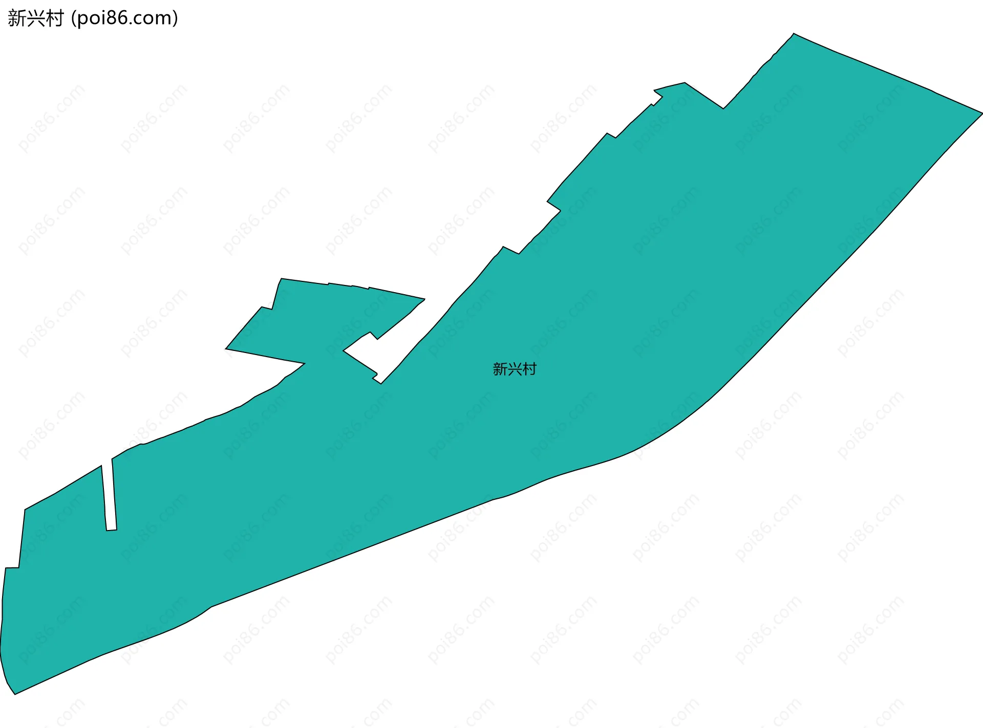 新兴村边界地图