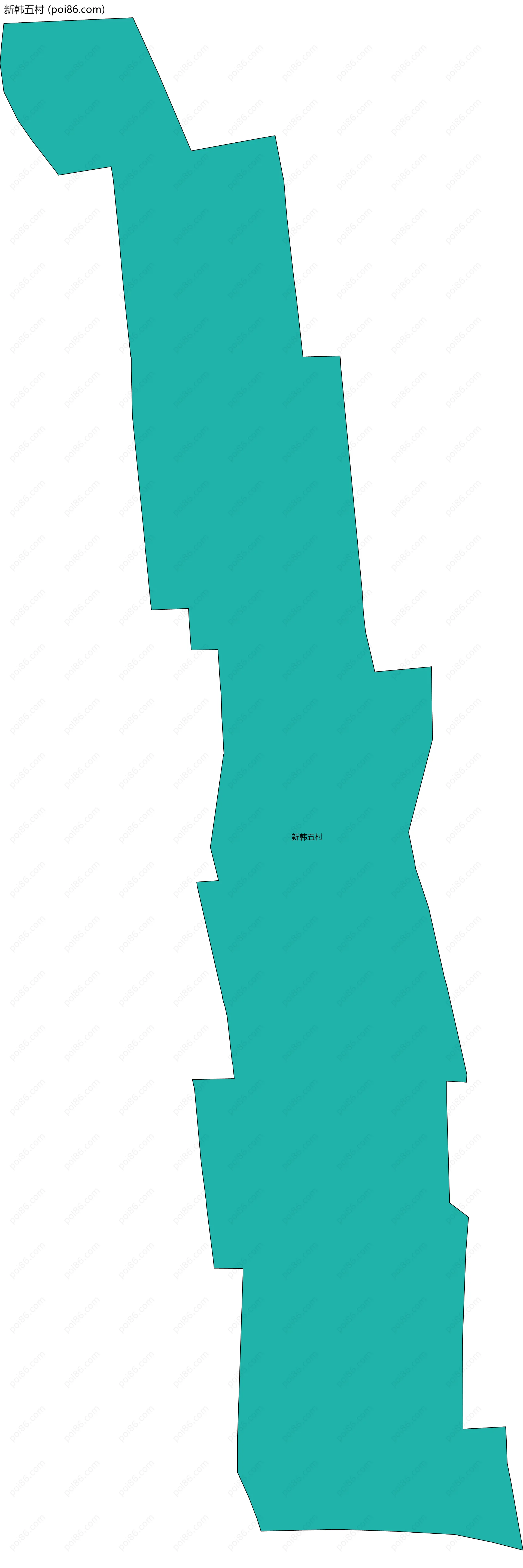 新韩五村边界地图