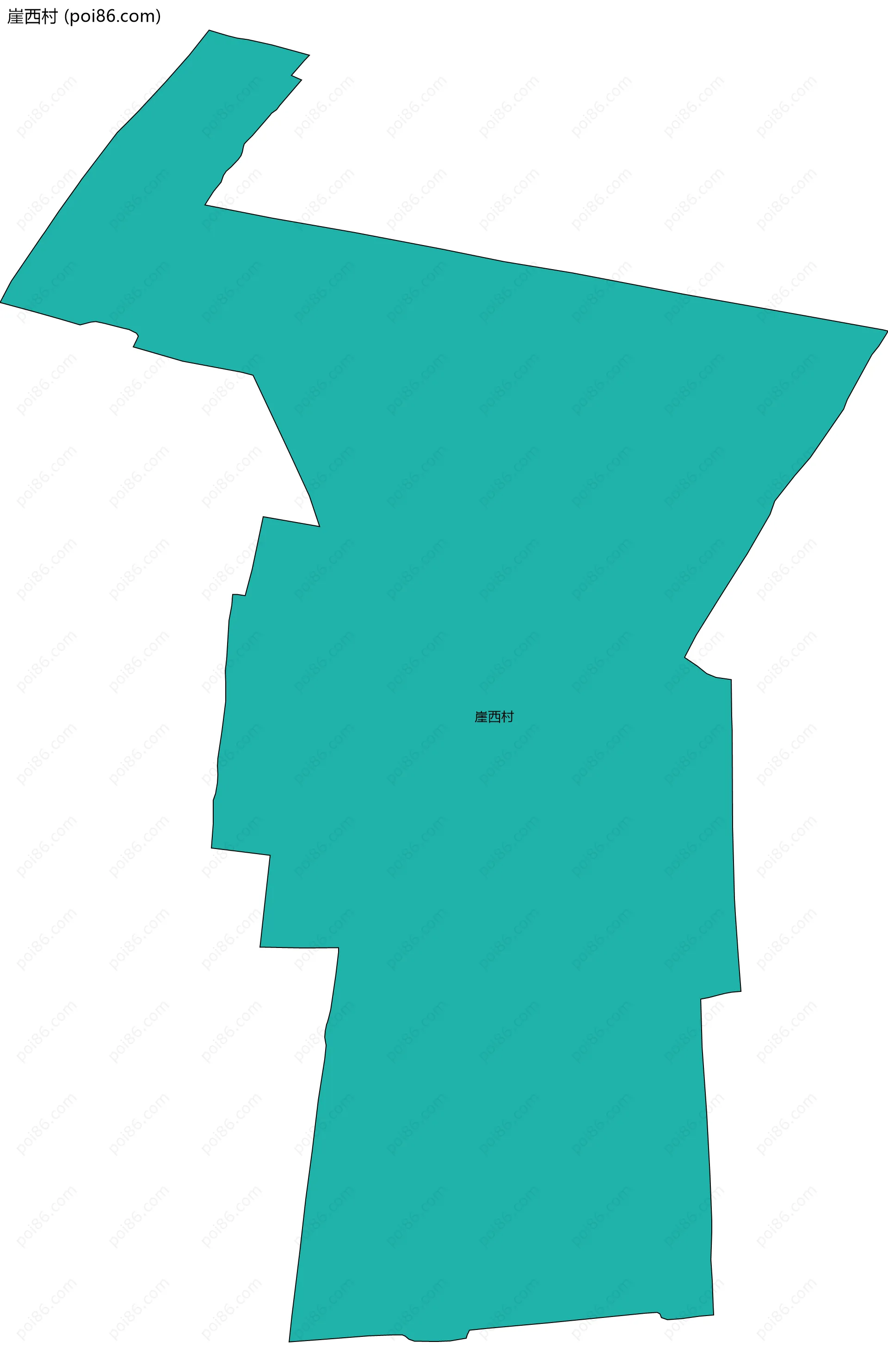 崖西村边界地图
