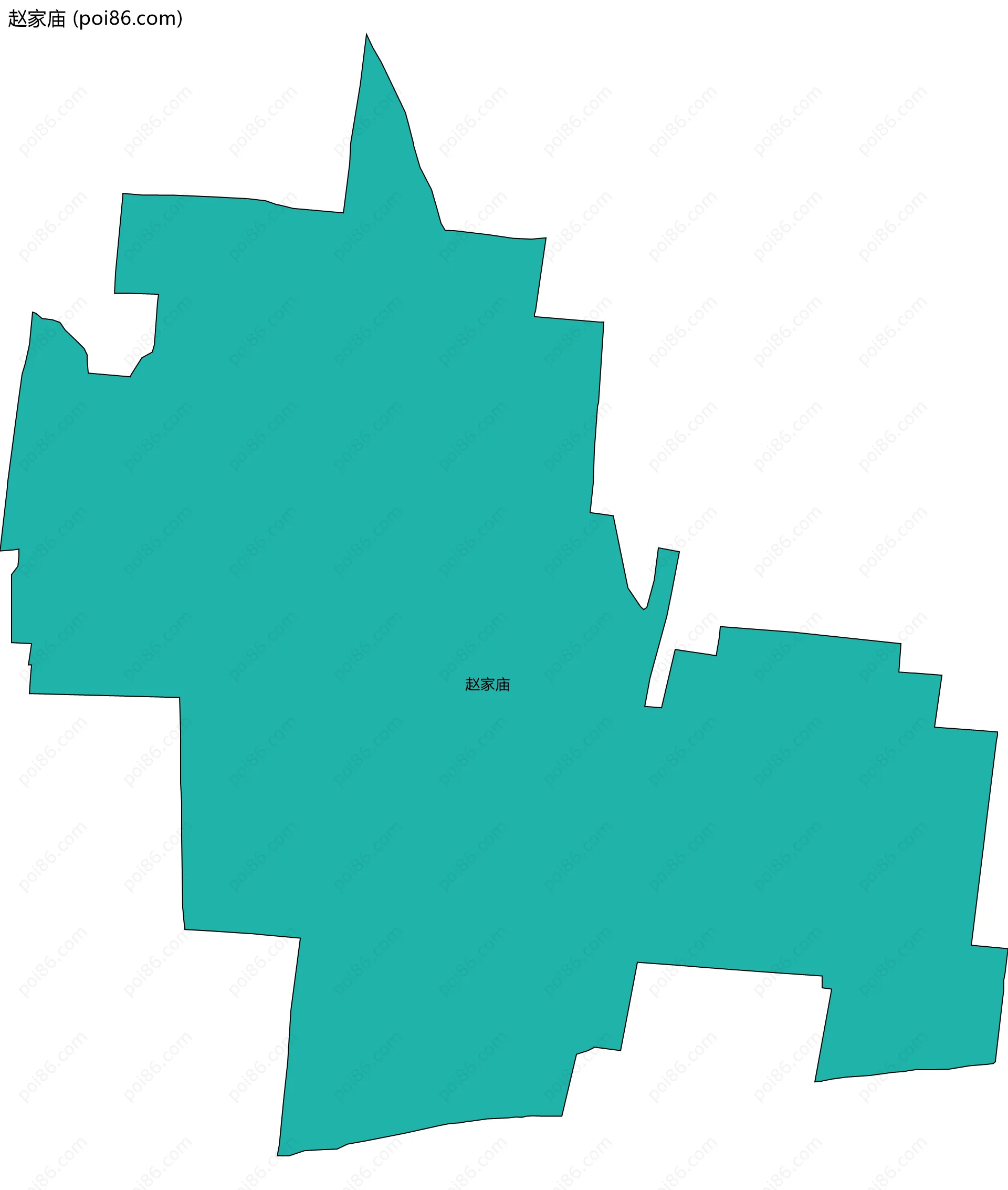 赵家庙边界地图