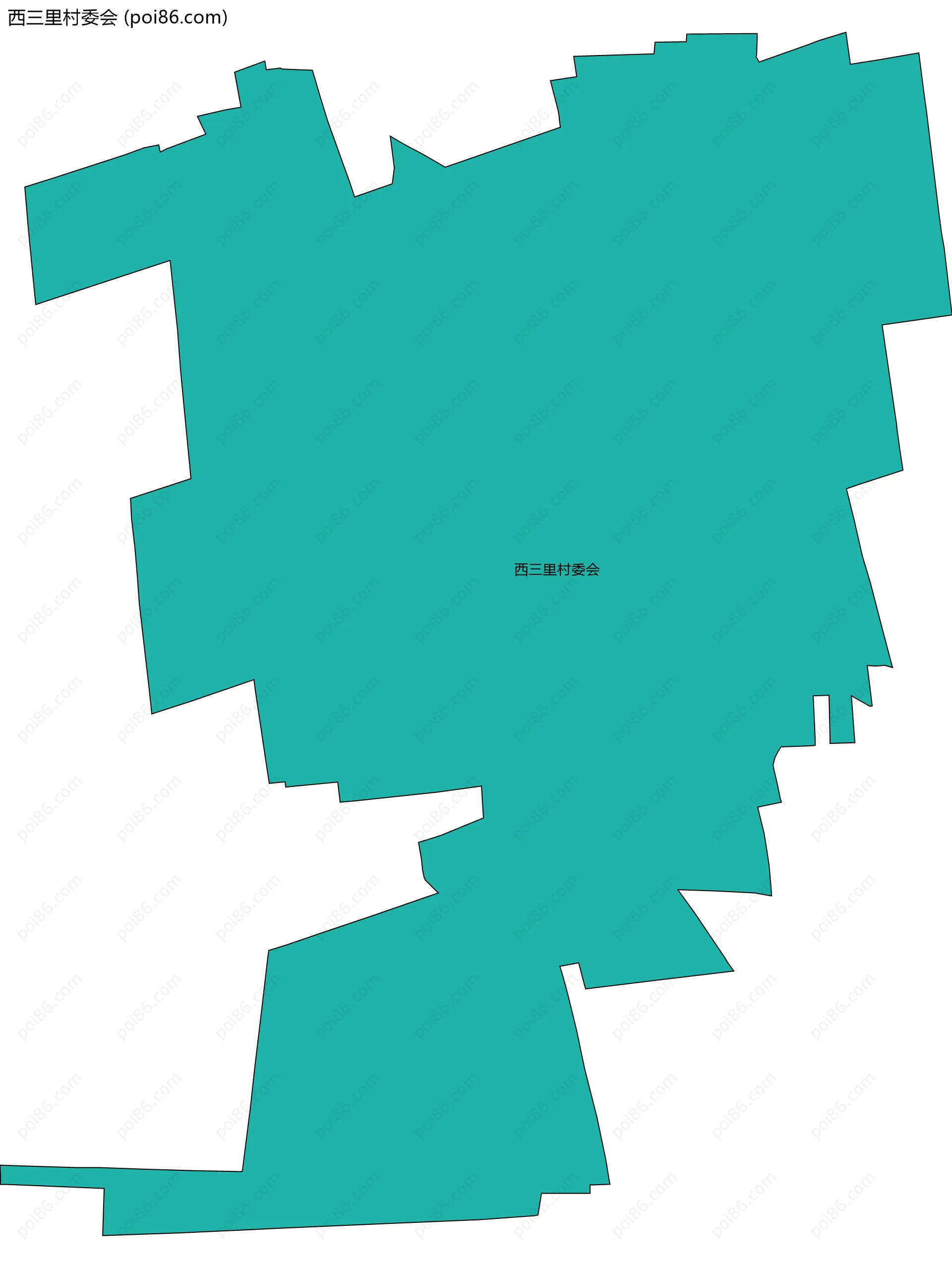 西三里村委会边界地图