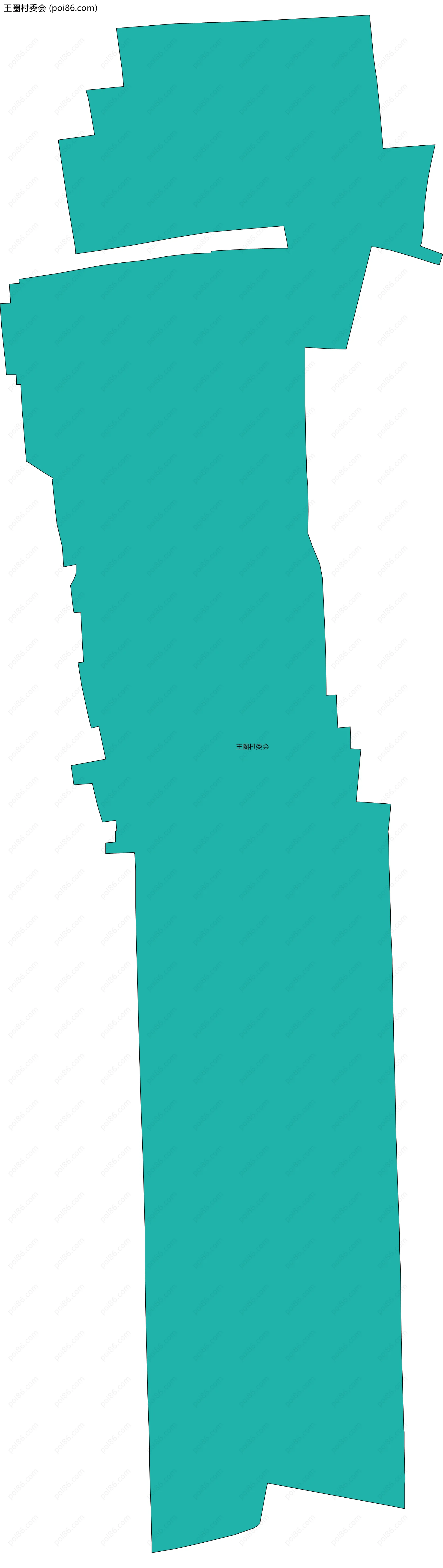 王圈村委会边界地图