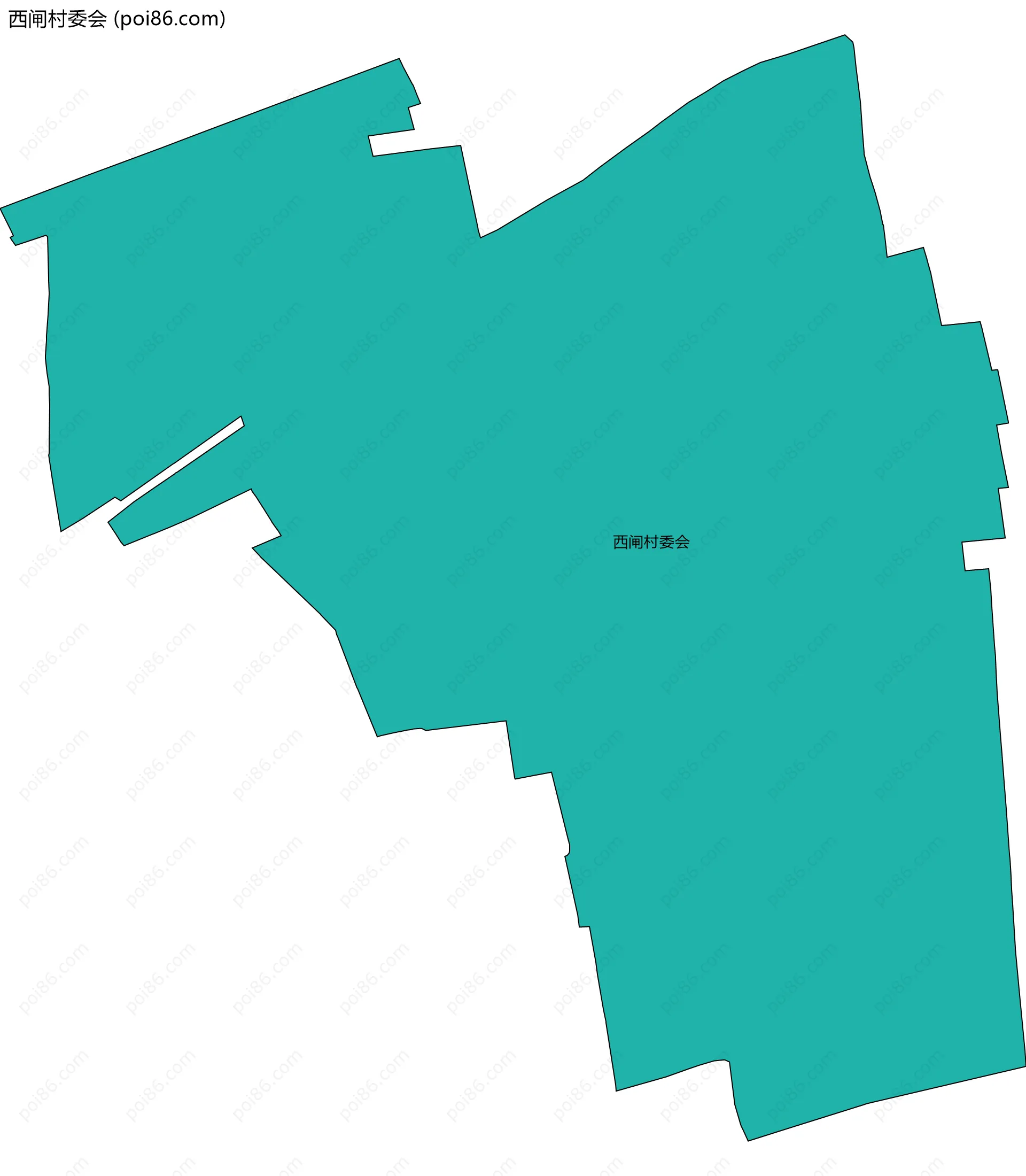西闸村委会边界地图