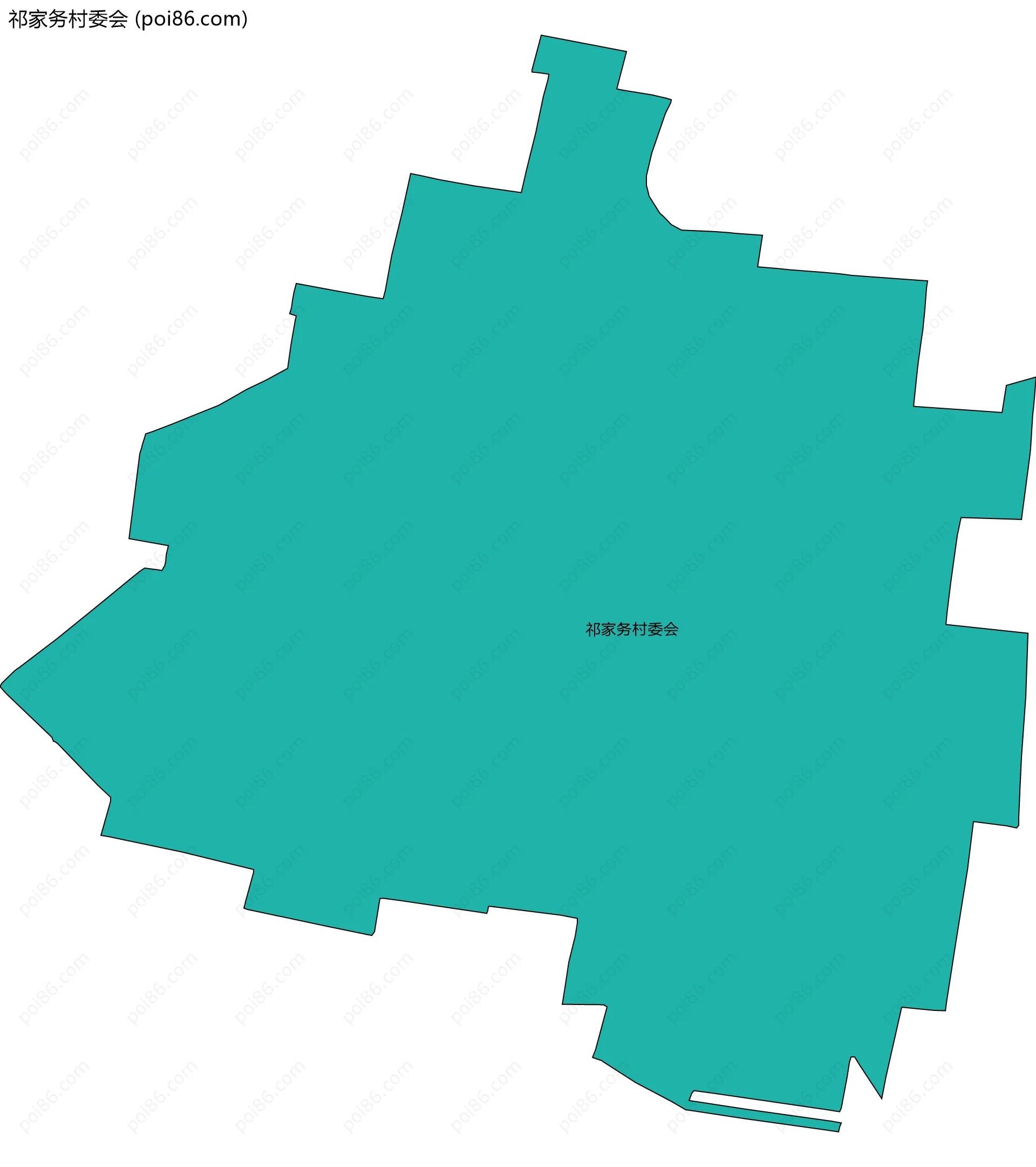 祁家务村委会边界地图