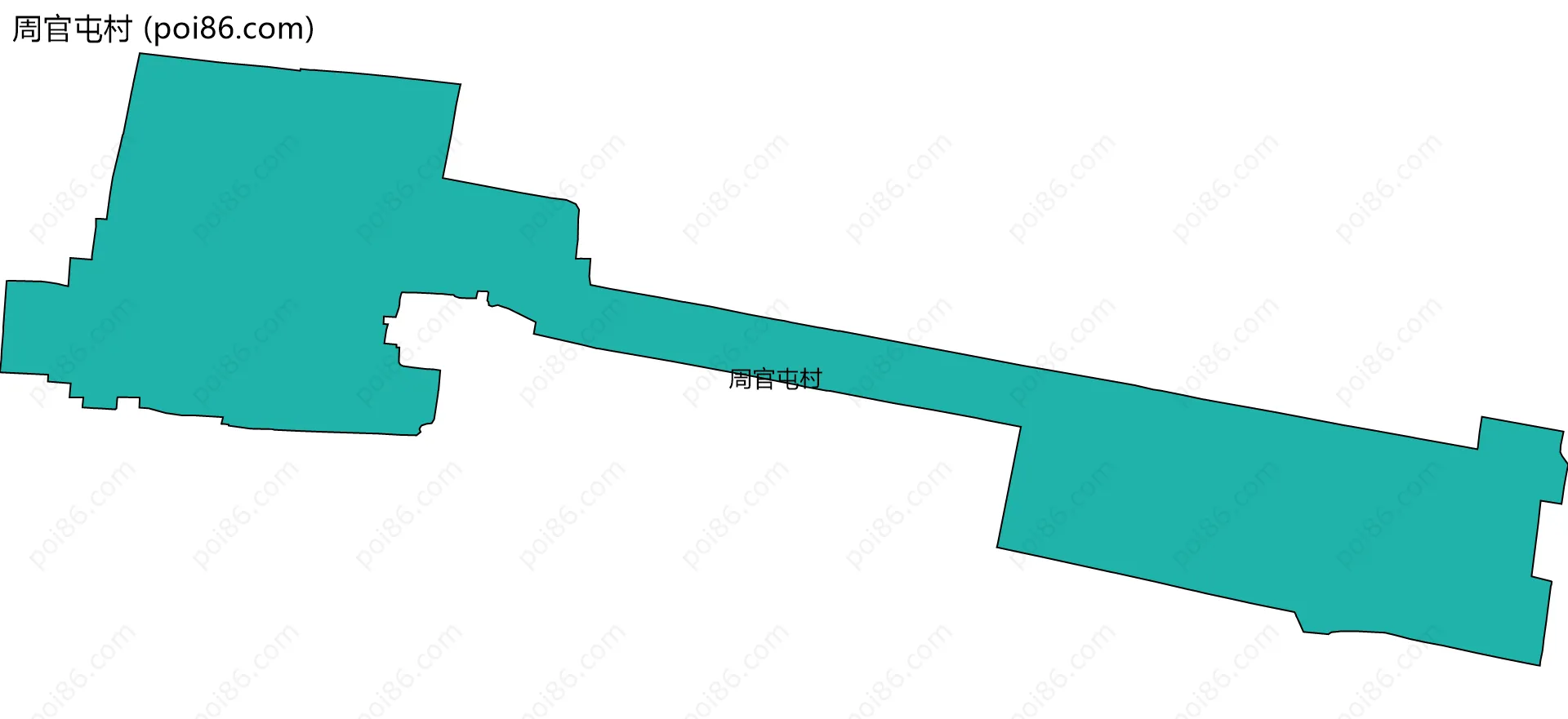 周官屯村边界地图