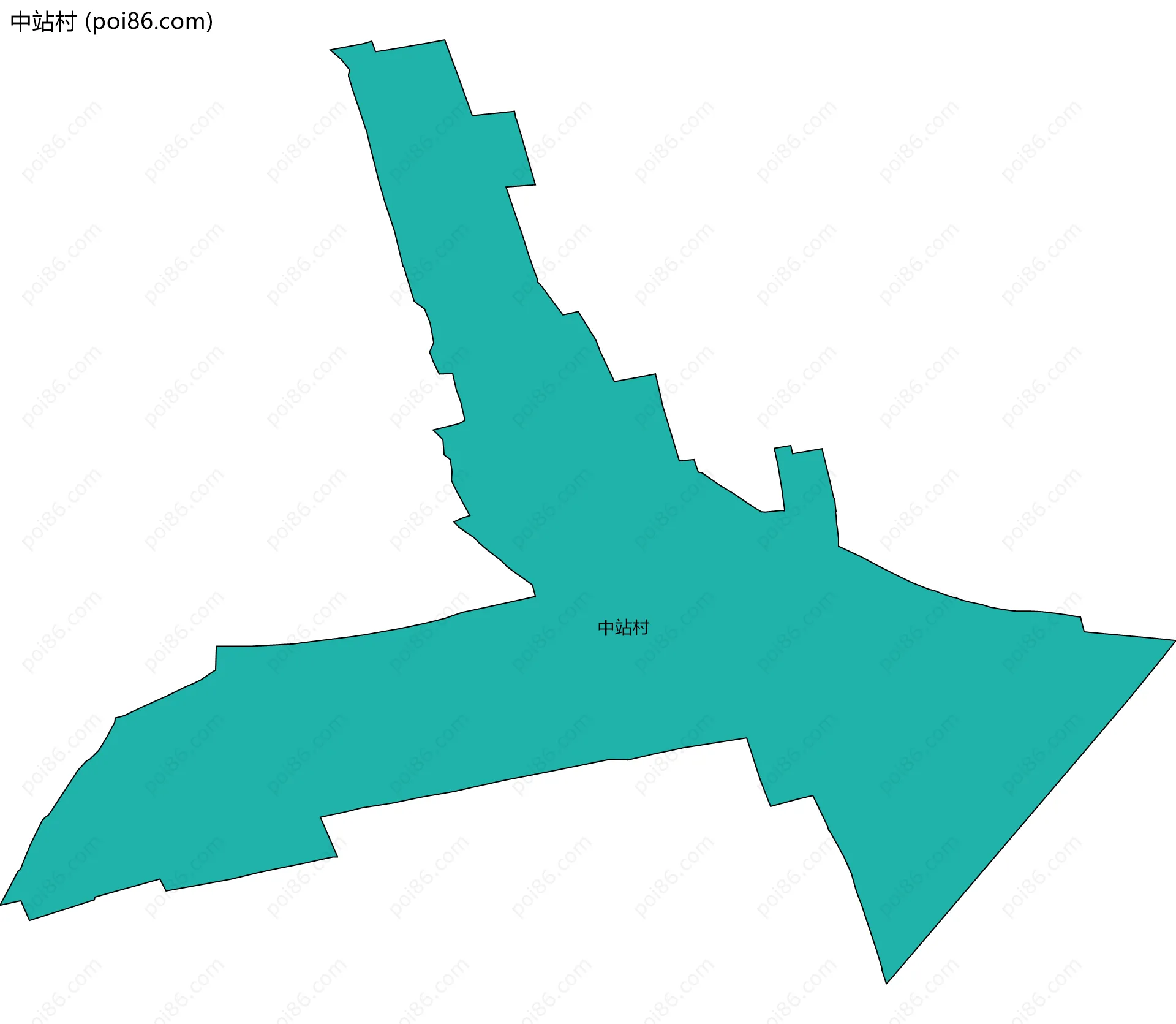 中站村边界地图