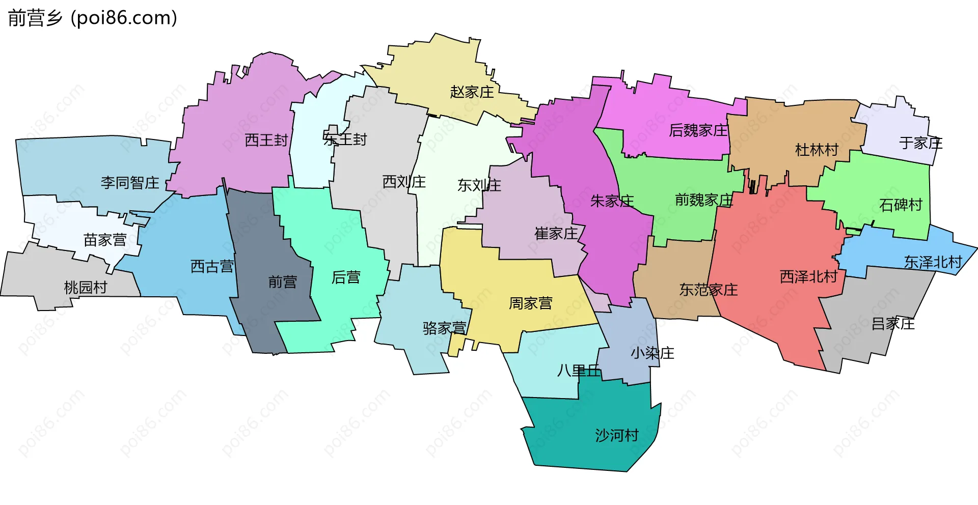 前营乡边界地图(五级行政区划)
