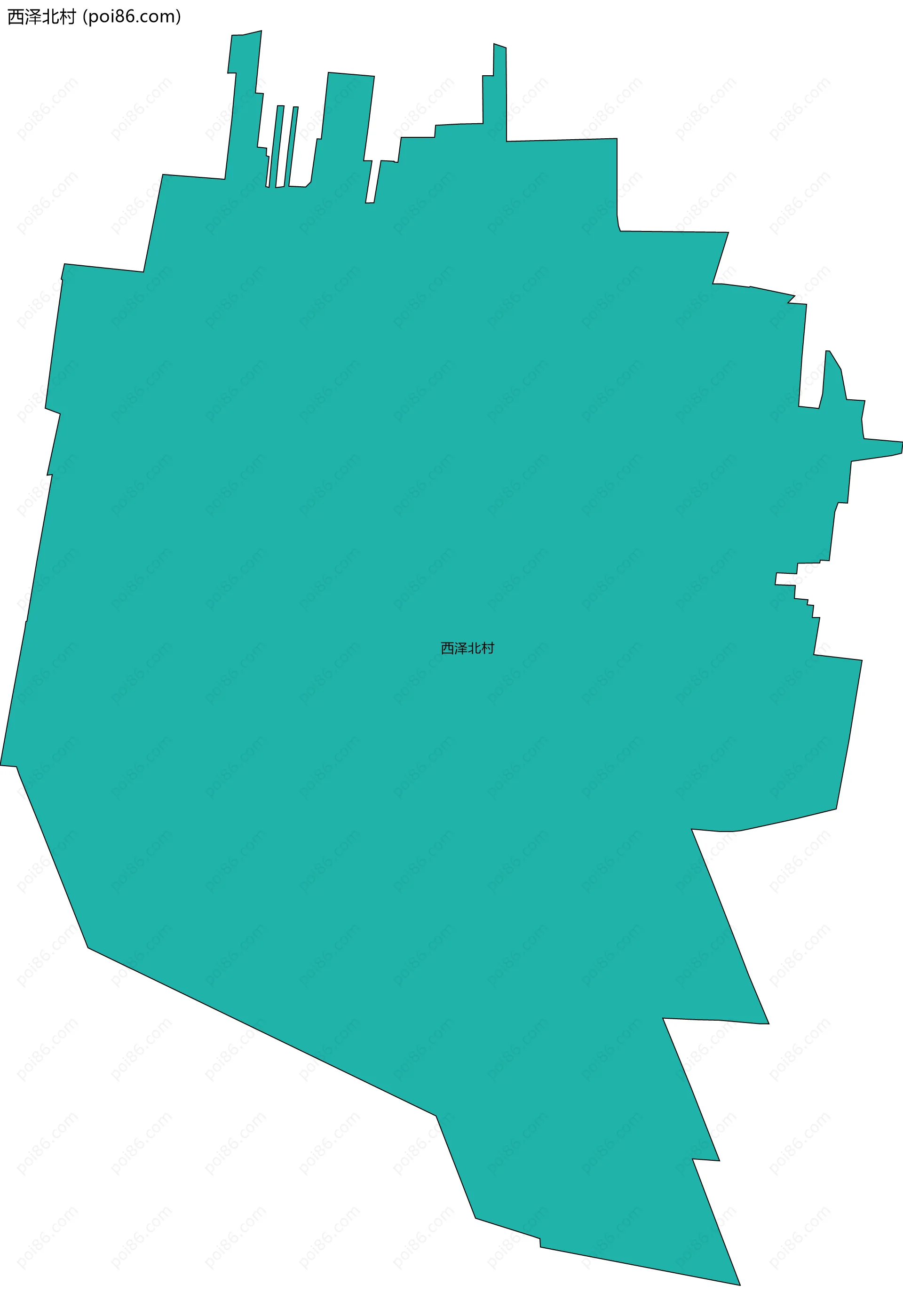 西泽北村边界地图