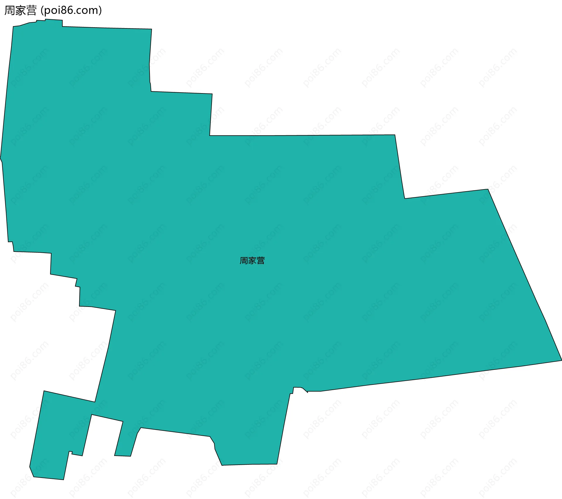 周家营边界地图