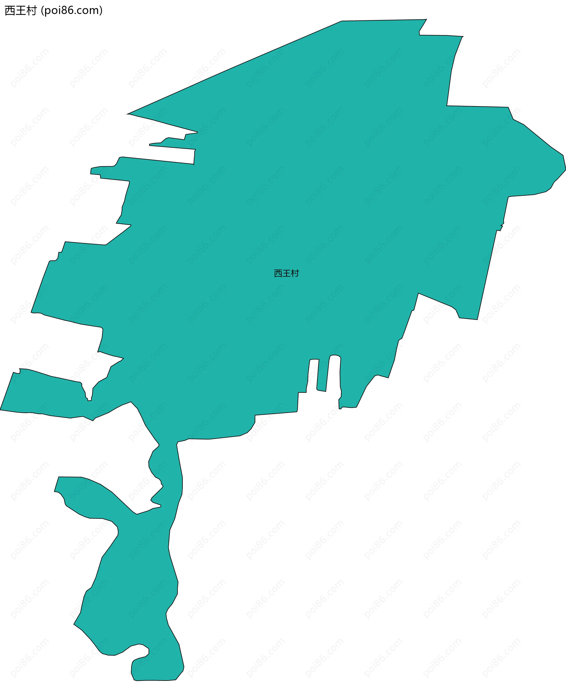 西王村边界地图